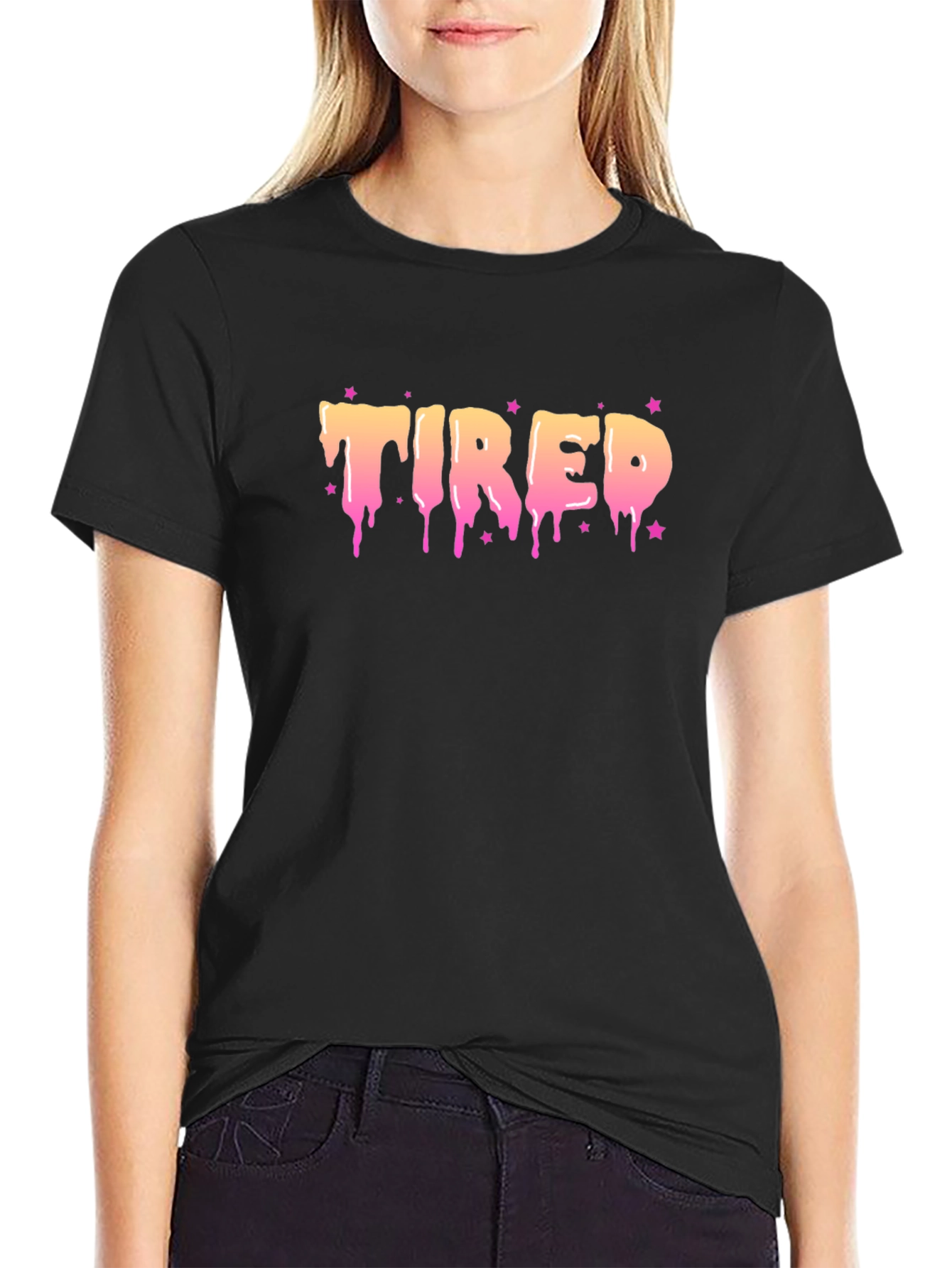 Tired Drip Graphic Black T-Shirt