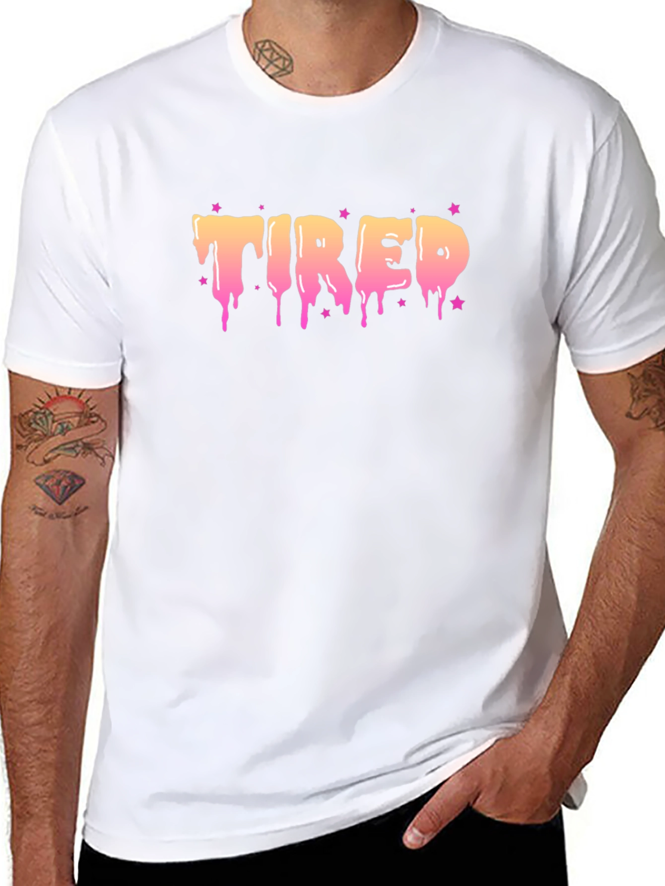 Tired Drip Graphic Black T-Shirt