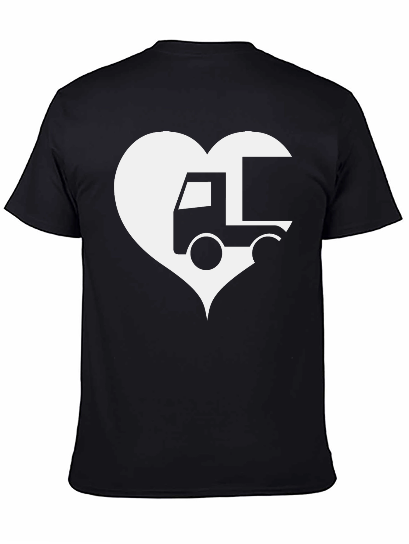 Trucker Heart Graphic T-Shirt - Black
