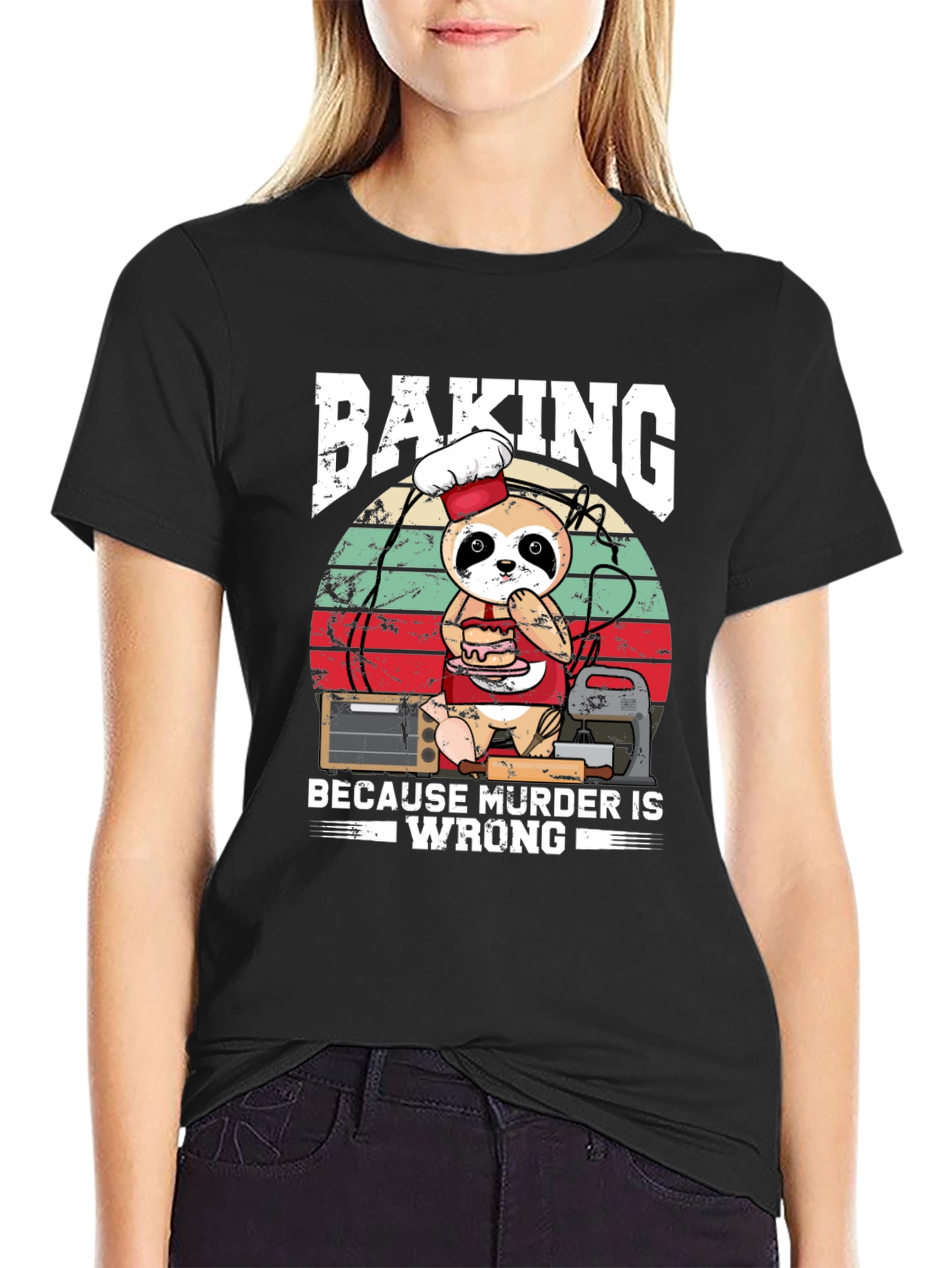 Baking Because Murder Is Wrong Sloth T-Shirt