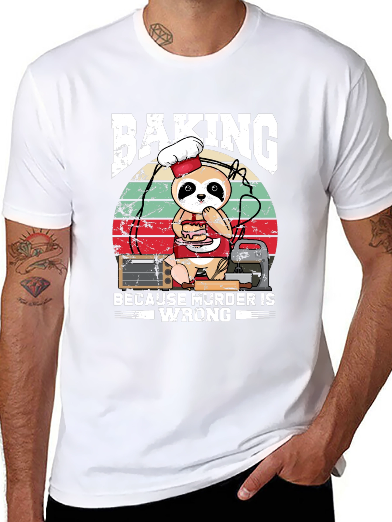 Baking Because Murder Is Wrong Sloth T-Shirt