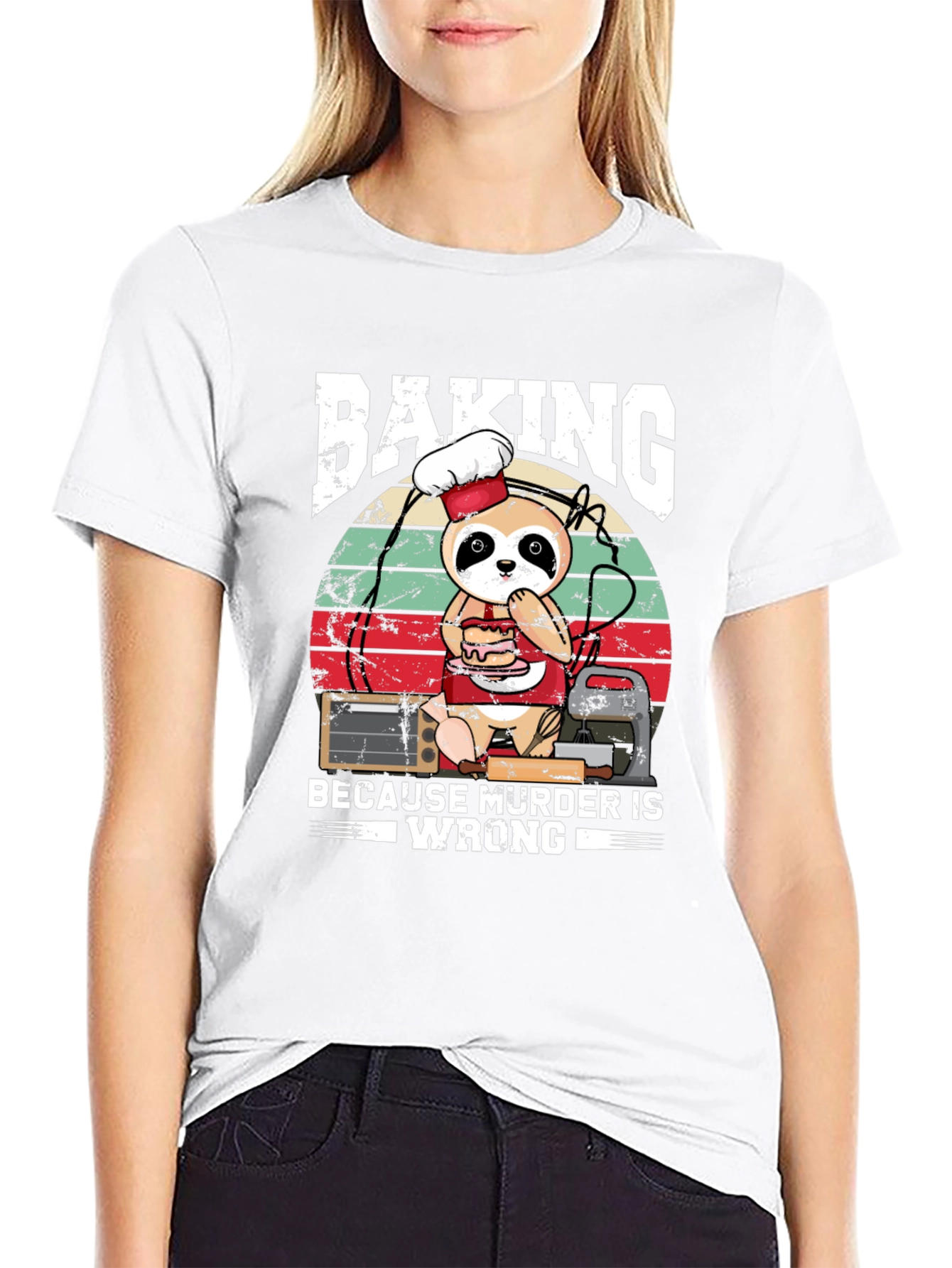 Baking Because Murder Is Wrong Sloth T-Shirt