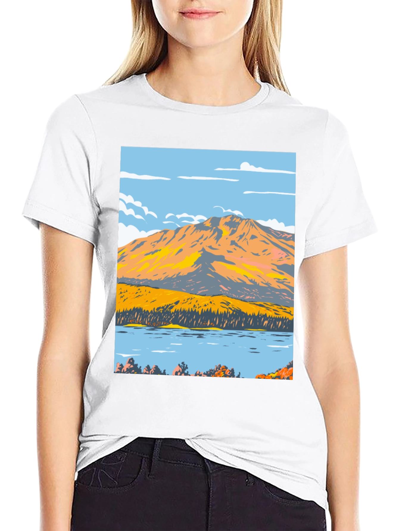 Mountain Lake Graphic Tee - Nature Inspired Design