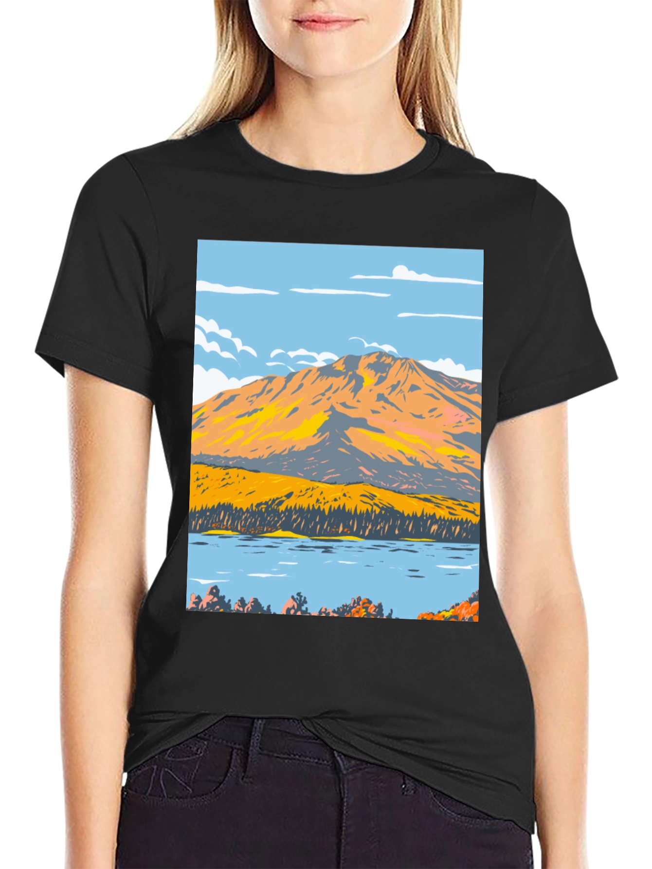 Mountain Lake Graphic Tee - Nature Inspired Design