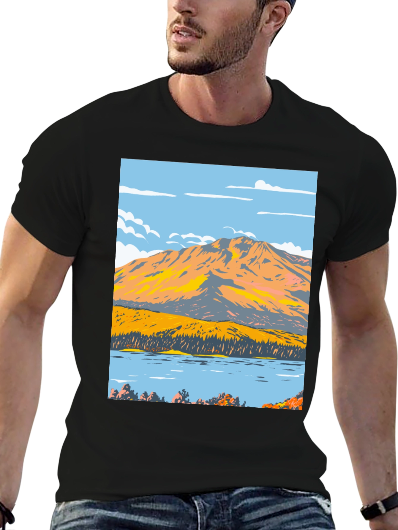 Mountain Lake Graphic Tee - Nature Inspired Design