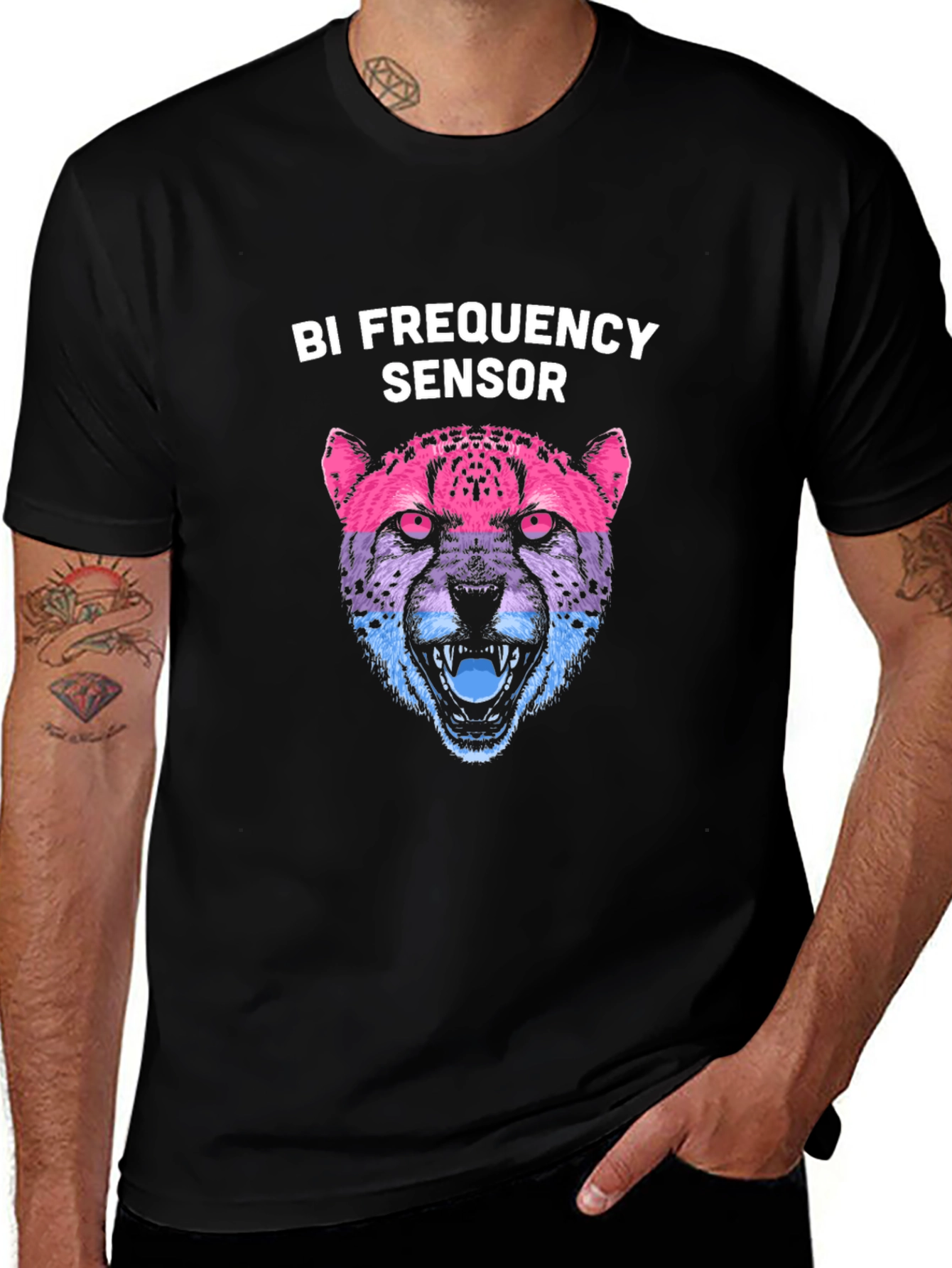 Bi Frequency Sensor Cheetah Graphic T-Shirt