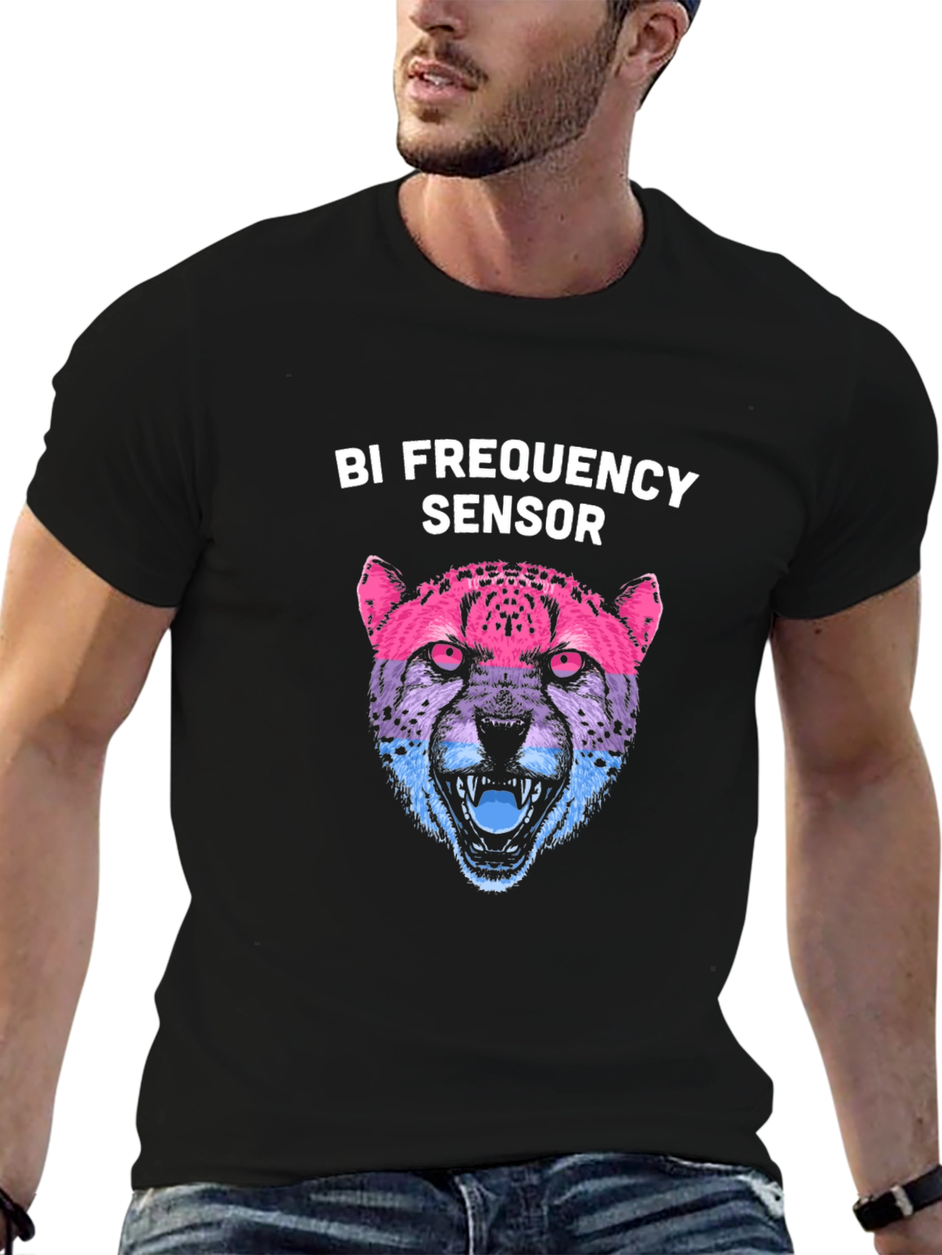 Bi Frequency Sensor Cheetah Graphic T-Shirt