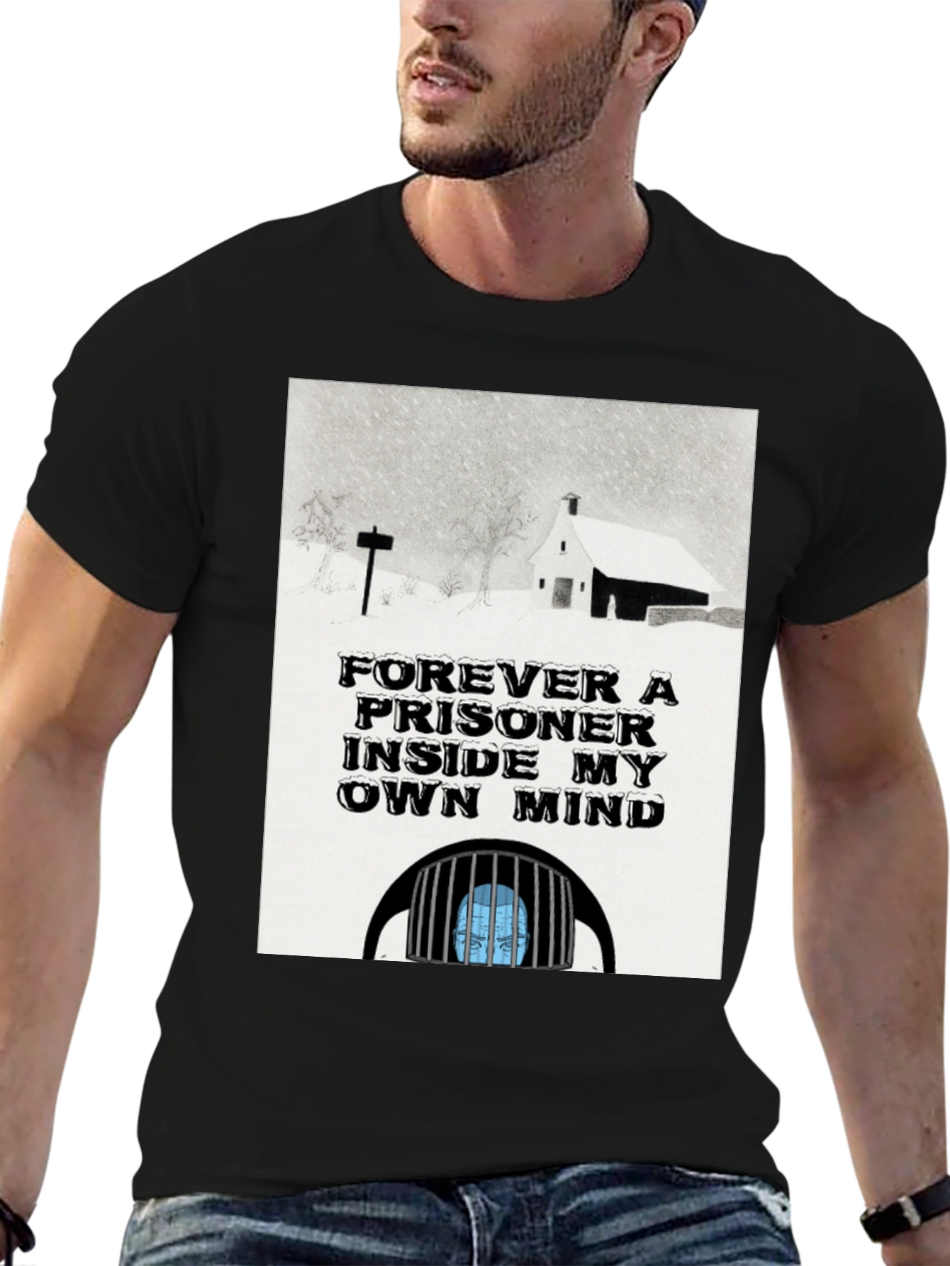 Prisoner of My Own Mind Black Graphic T-Shirt