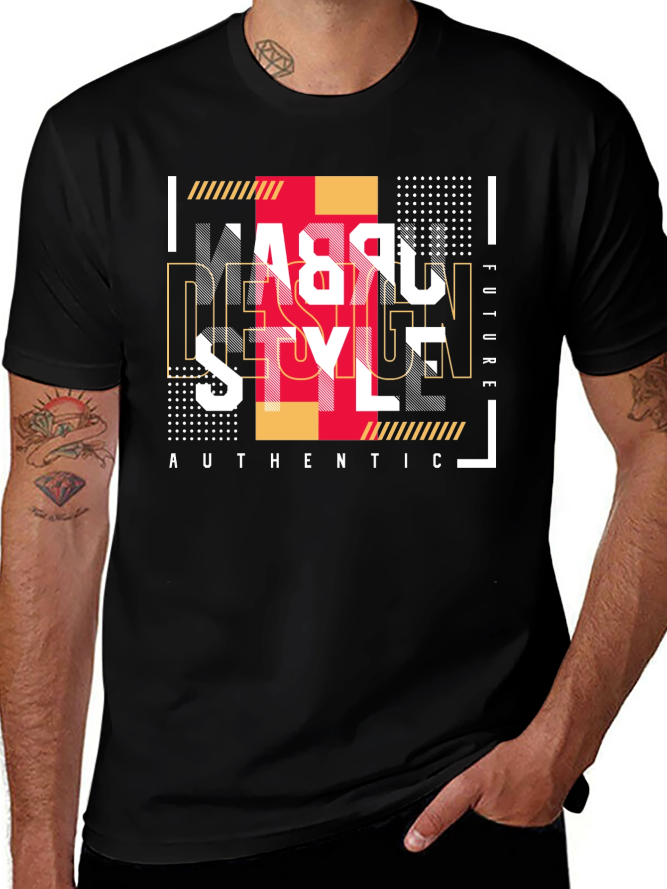 Urban Style Graphic Print Black T-Shirt