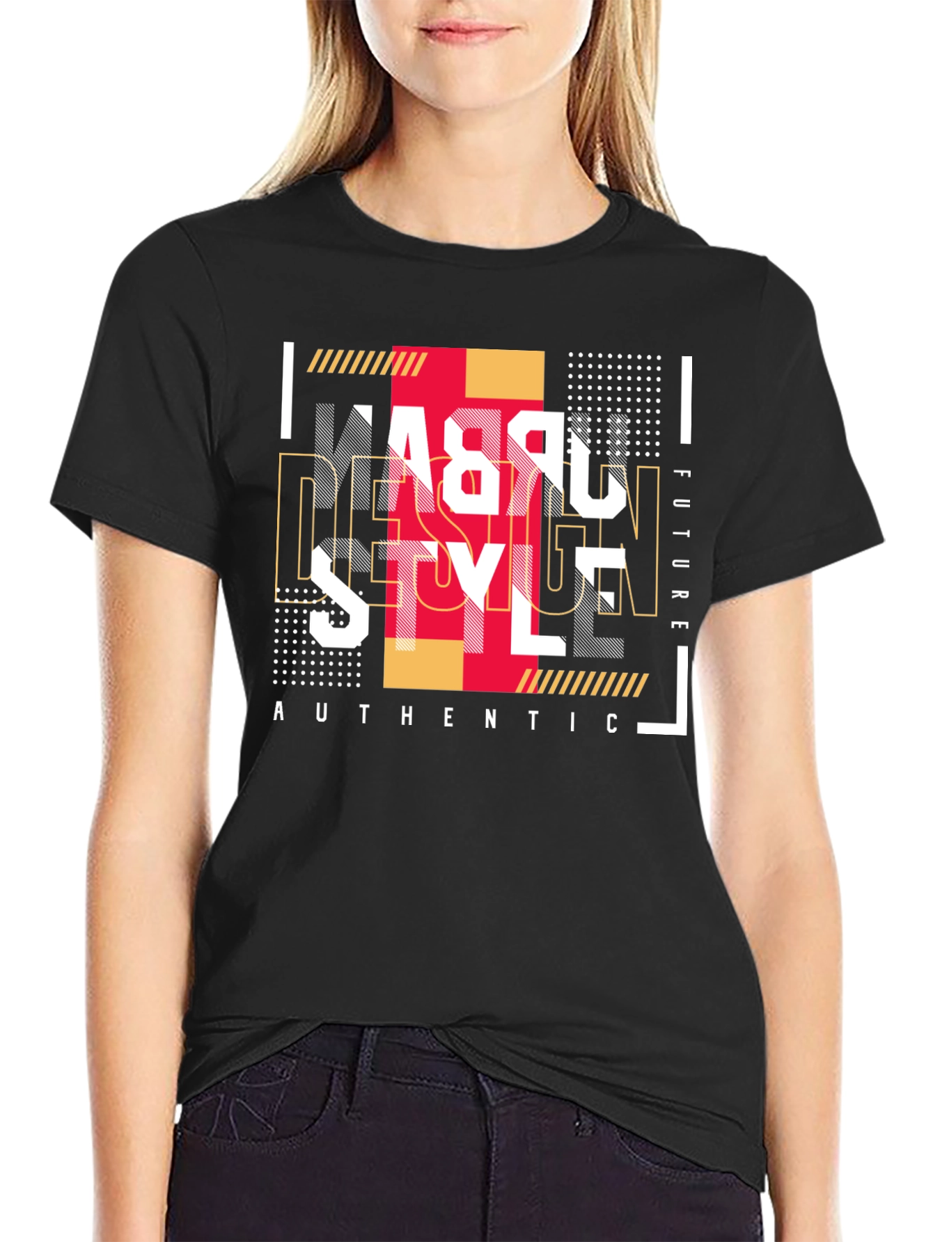 Urban Style Graphic Print Black T-Shirt