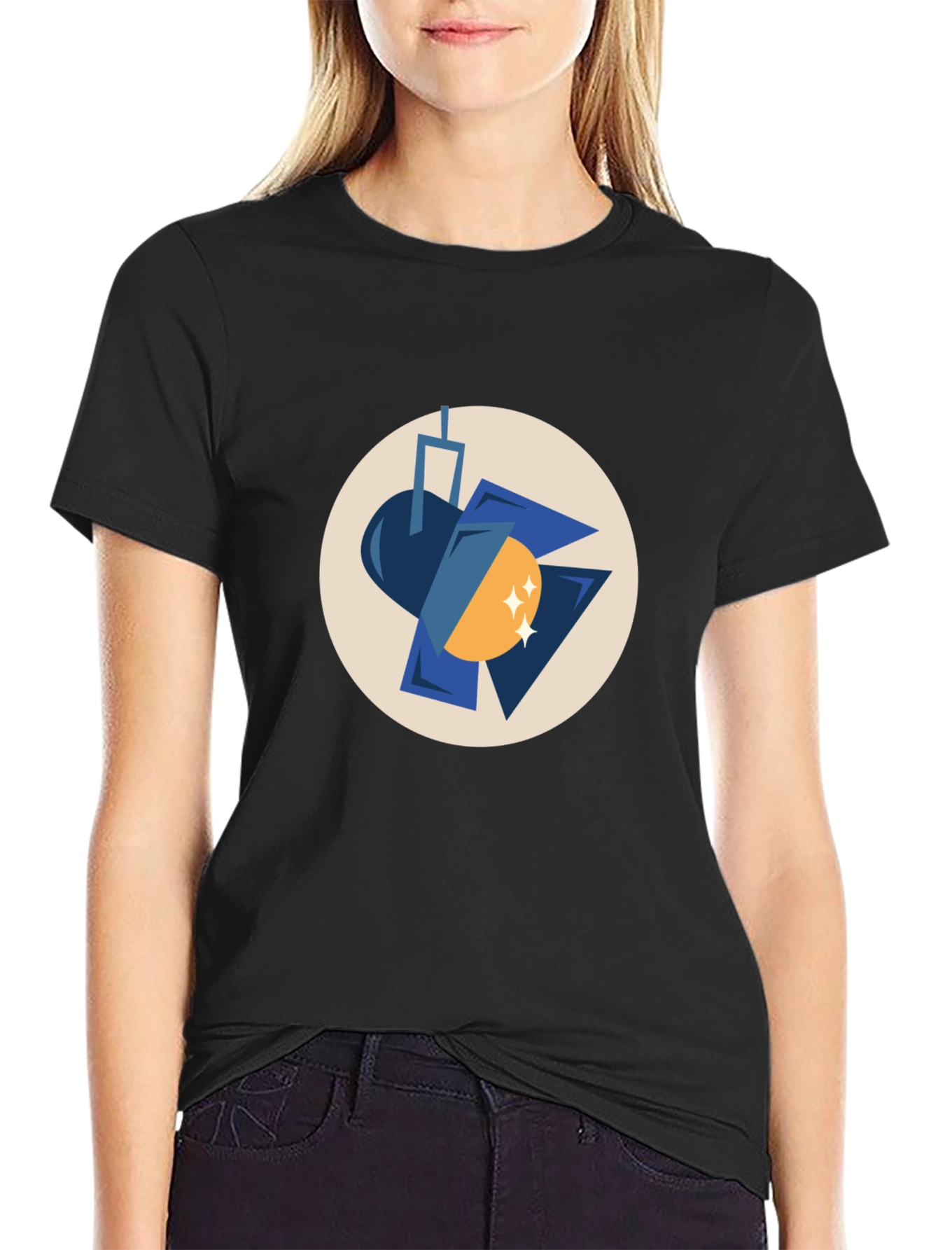 Spotlight Graphic Print Black T-Shirt