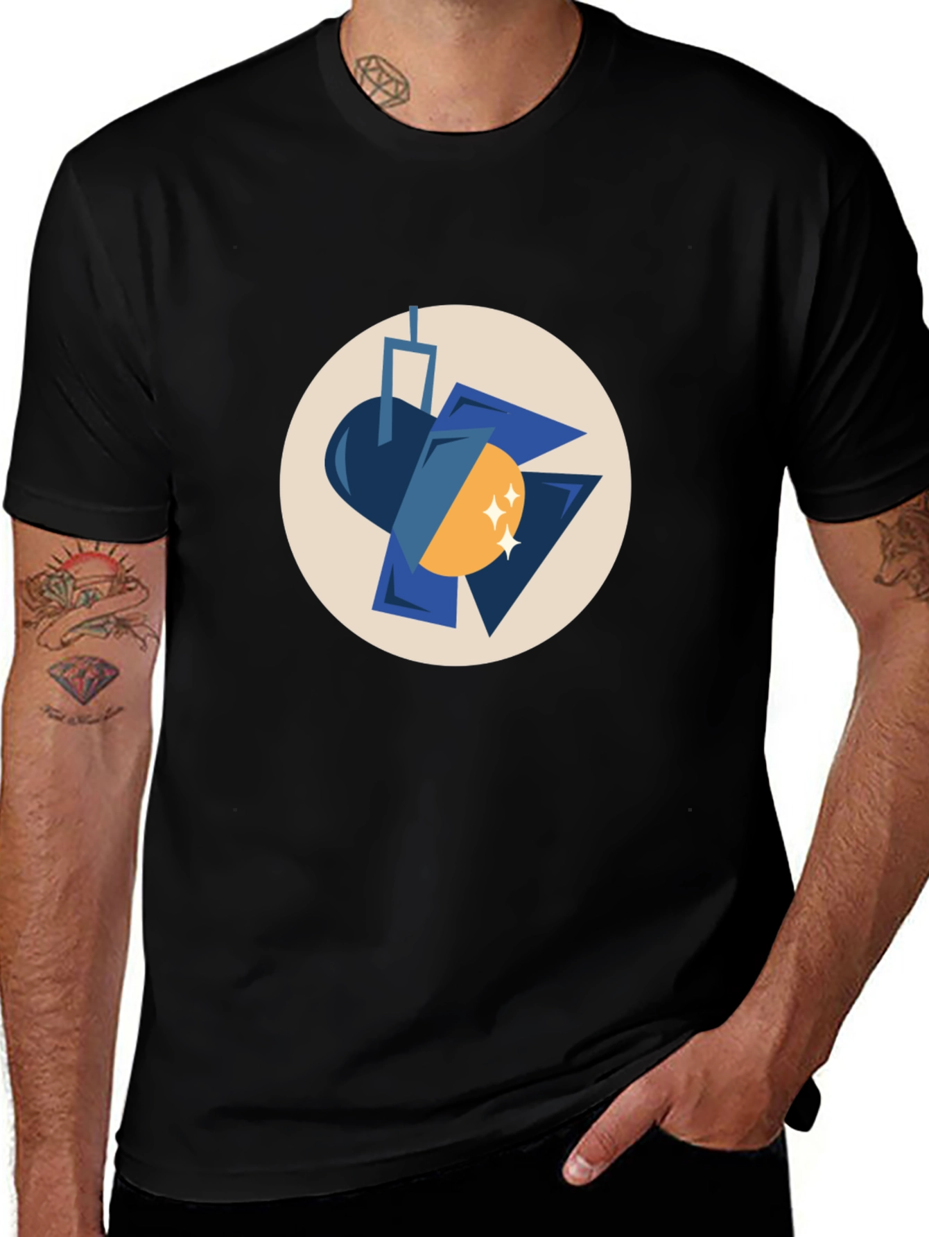 Spotlight Graphic Print Black T-Shirt