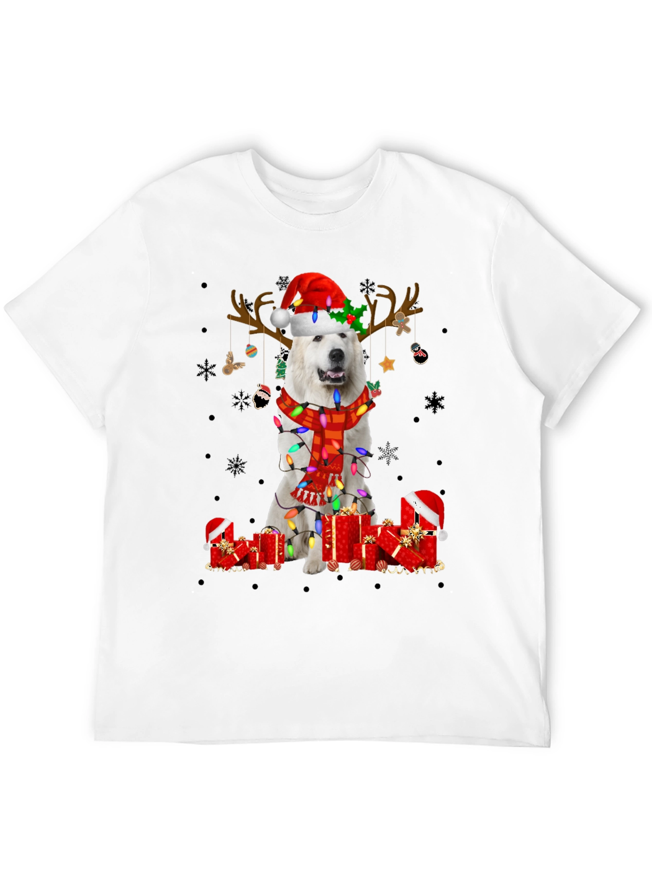 Christmas Dog T-Shirt Santa Hat Reindeer Tee