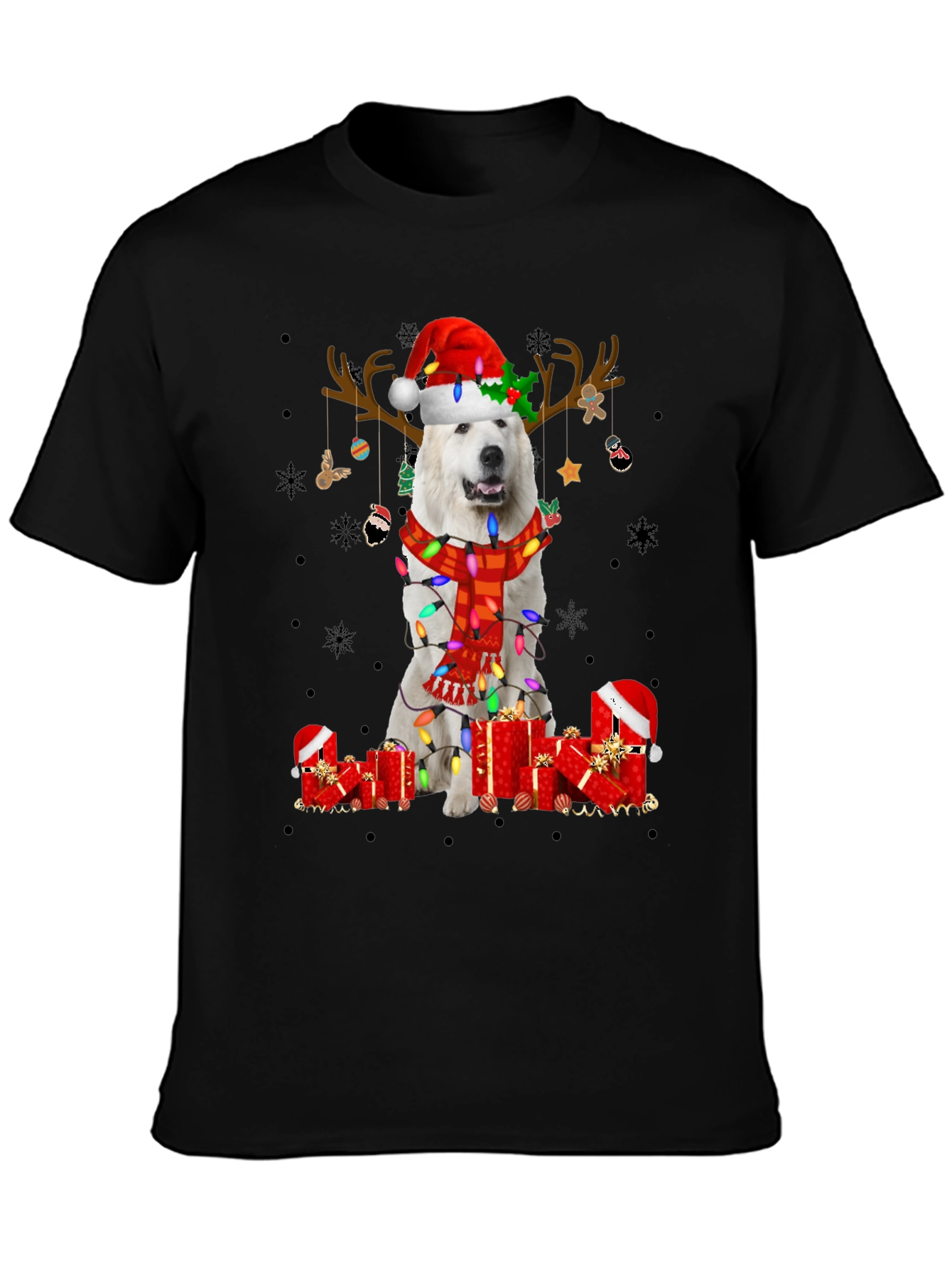 Christmas Dog T-Shirt Santa Hat Reindeer Tee