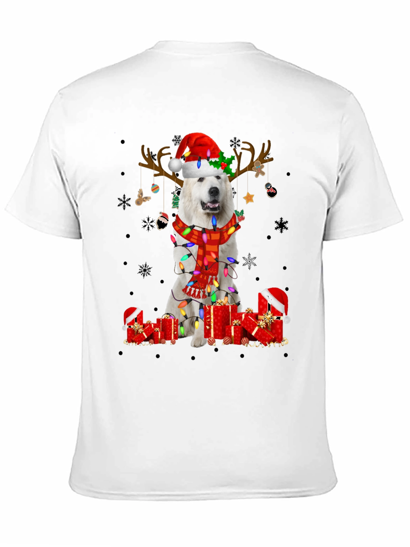 Christmas Dog T-Shirt Santa Hat Reindeer Tee