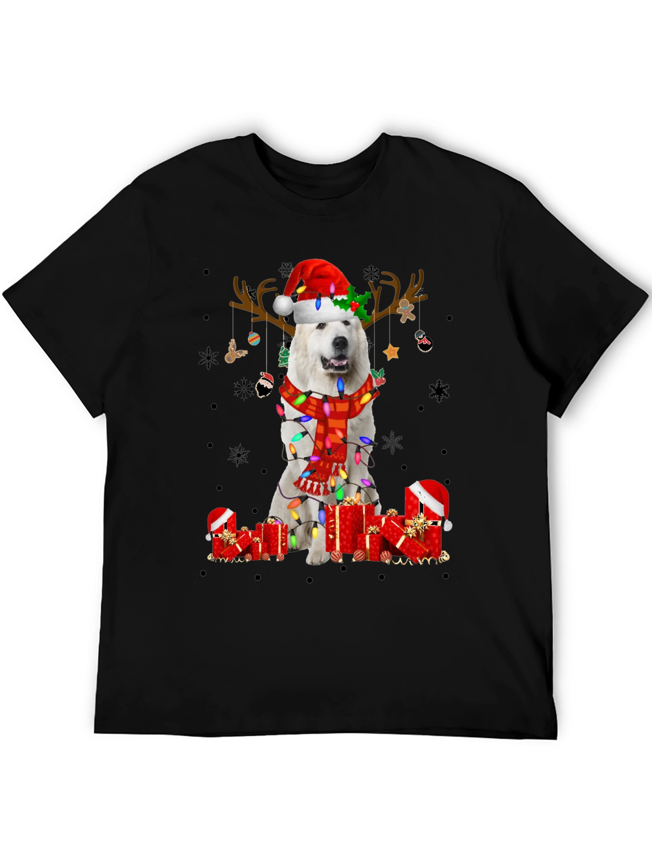 Christmas Dog T-Shirt Santa Hat Reindeer Tee