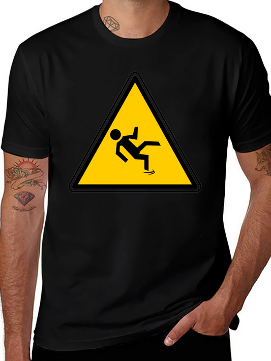 Slip Hazard Graphic Tee - Caution Wet Floor Design