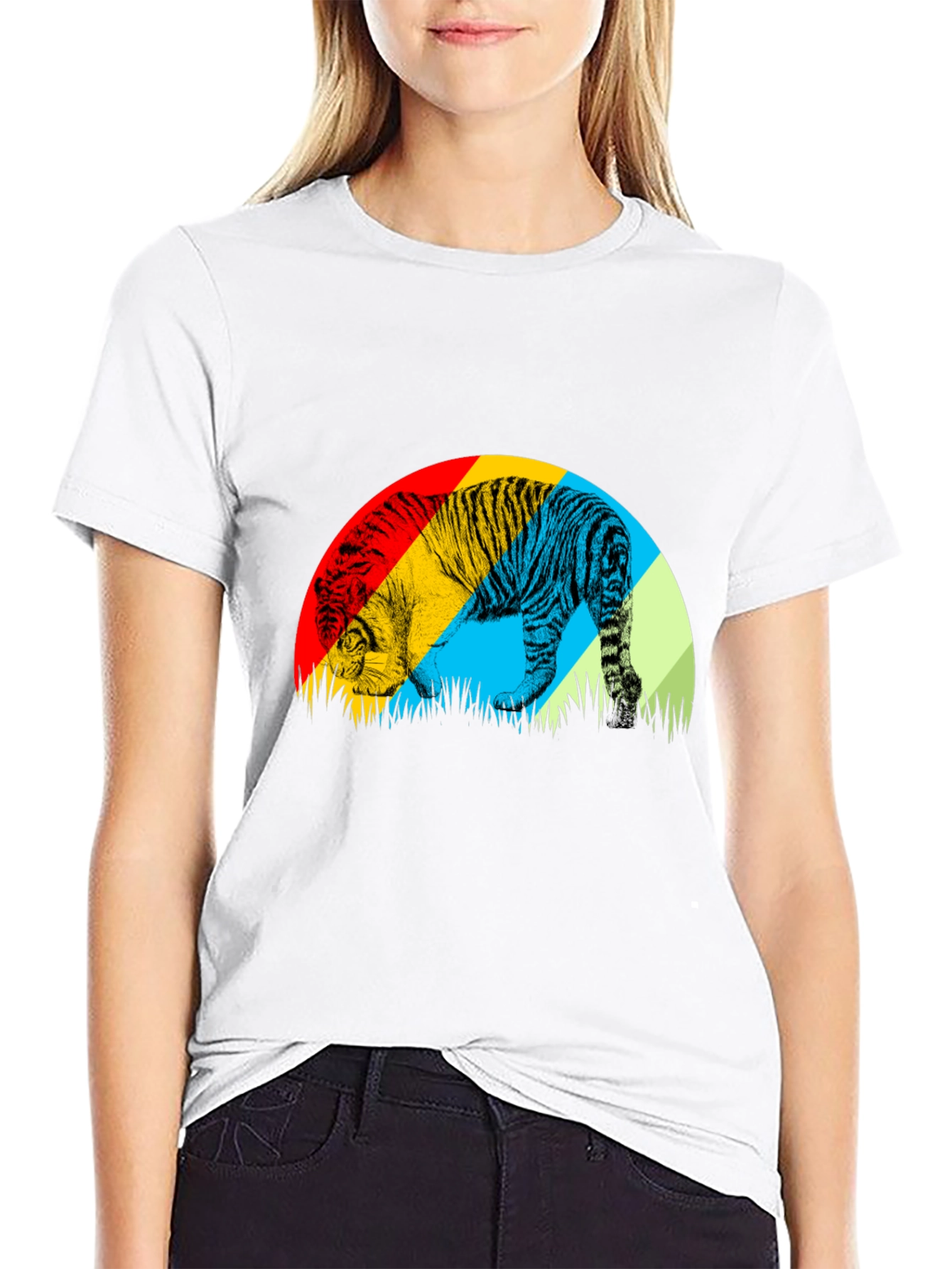 Tiger Graphic T-Shirt - Mens Black Crew Neck Tee