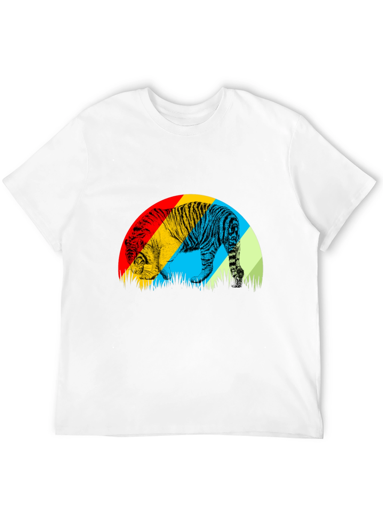 Tiger Graphic T-Shirt - Mens Black Crew Neck Tee