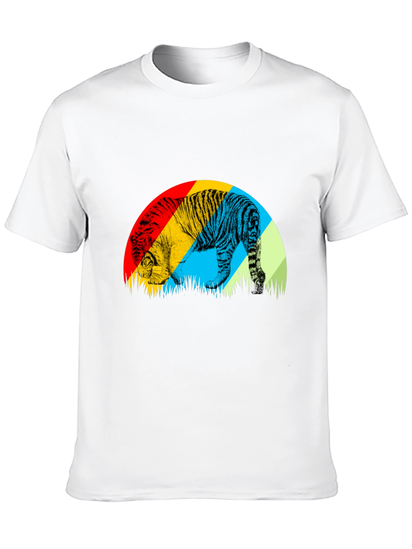 Tiger Graphic T-Shirt - Mens Black Crew Neck Tee