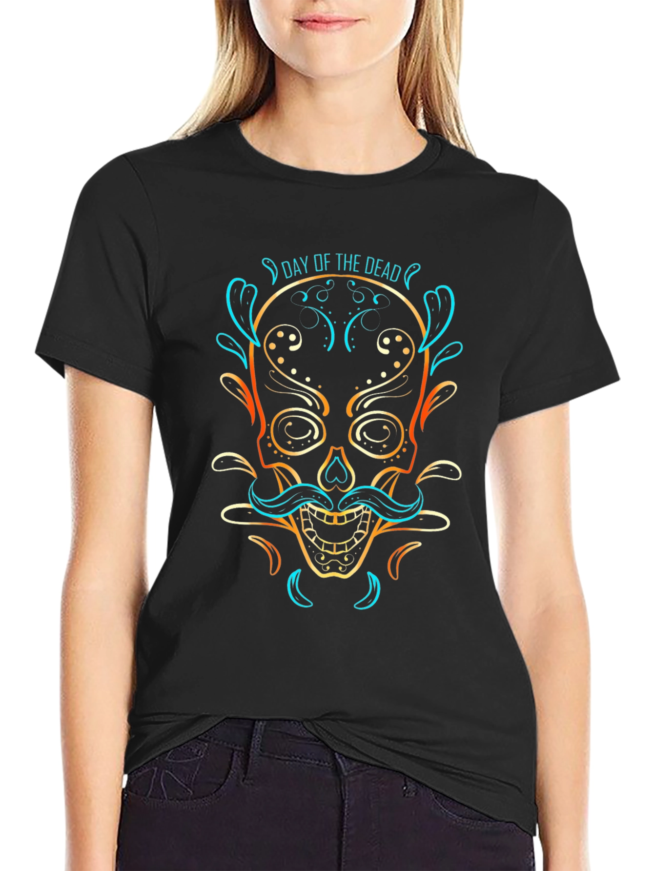 Day of the Dead Skull Graphic T-Shirt