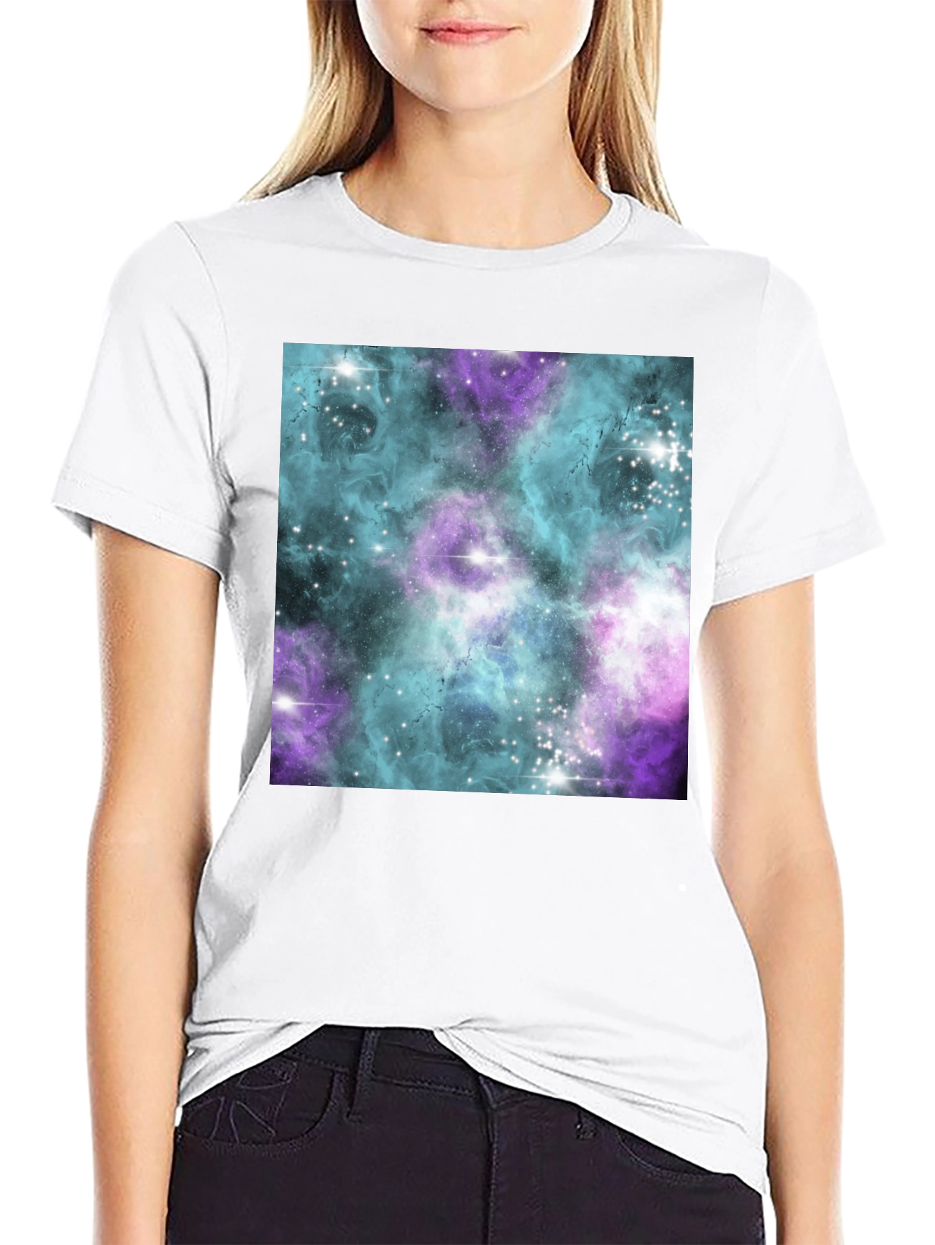 Galaxy Print Black Tee