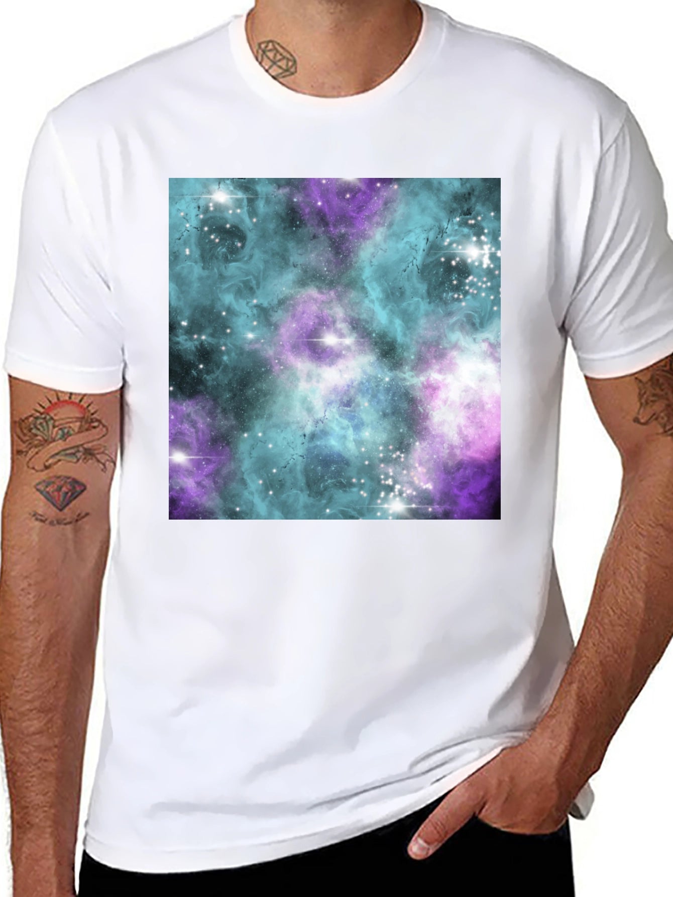Galaxy Print Black Tee