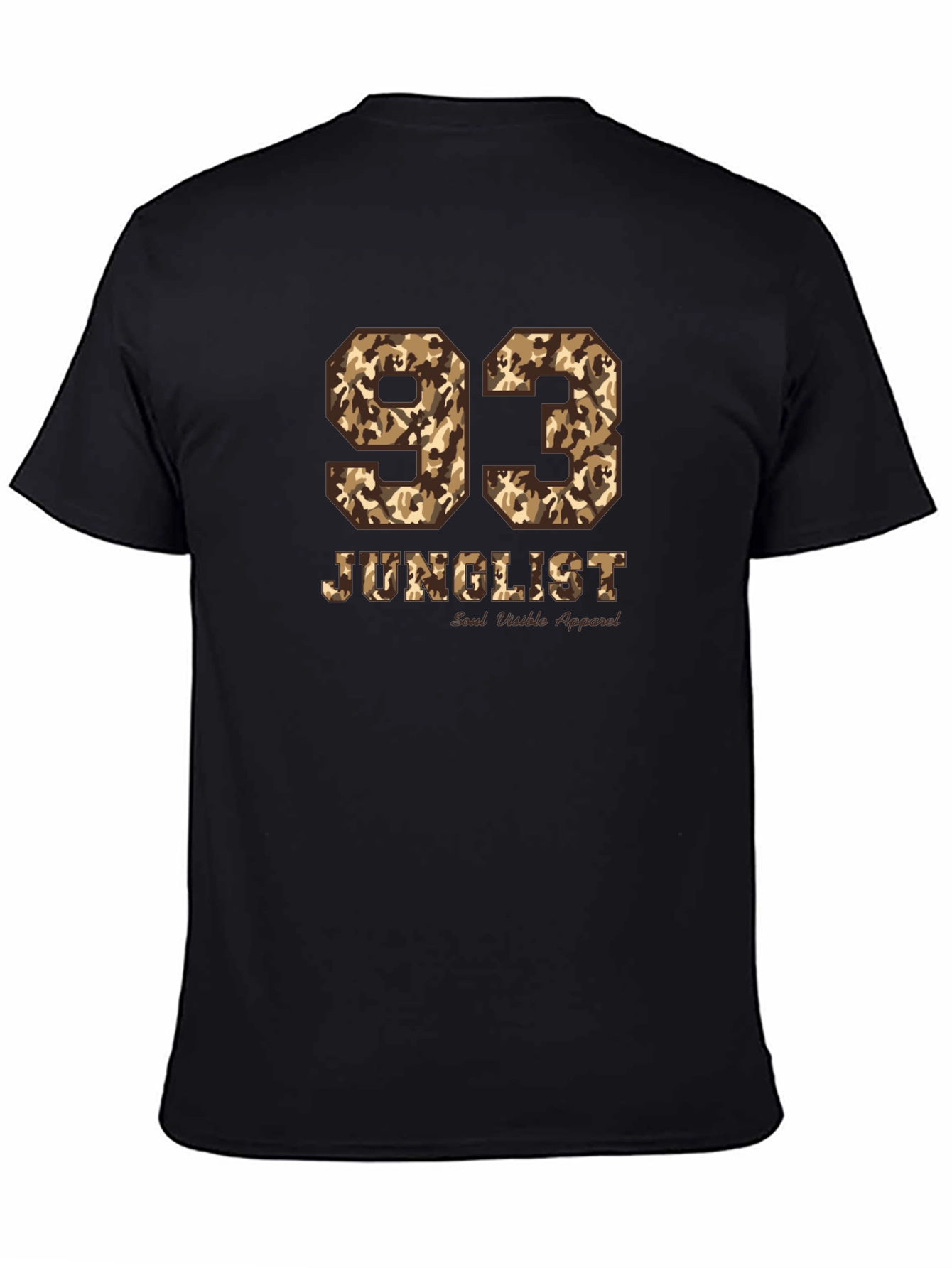 Junglist 93 Camo Print Black T-Shirt