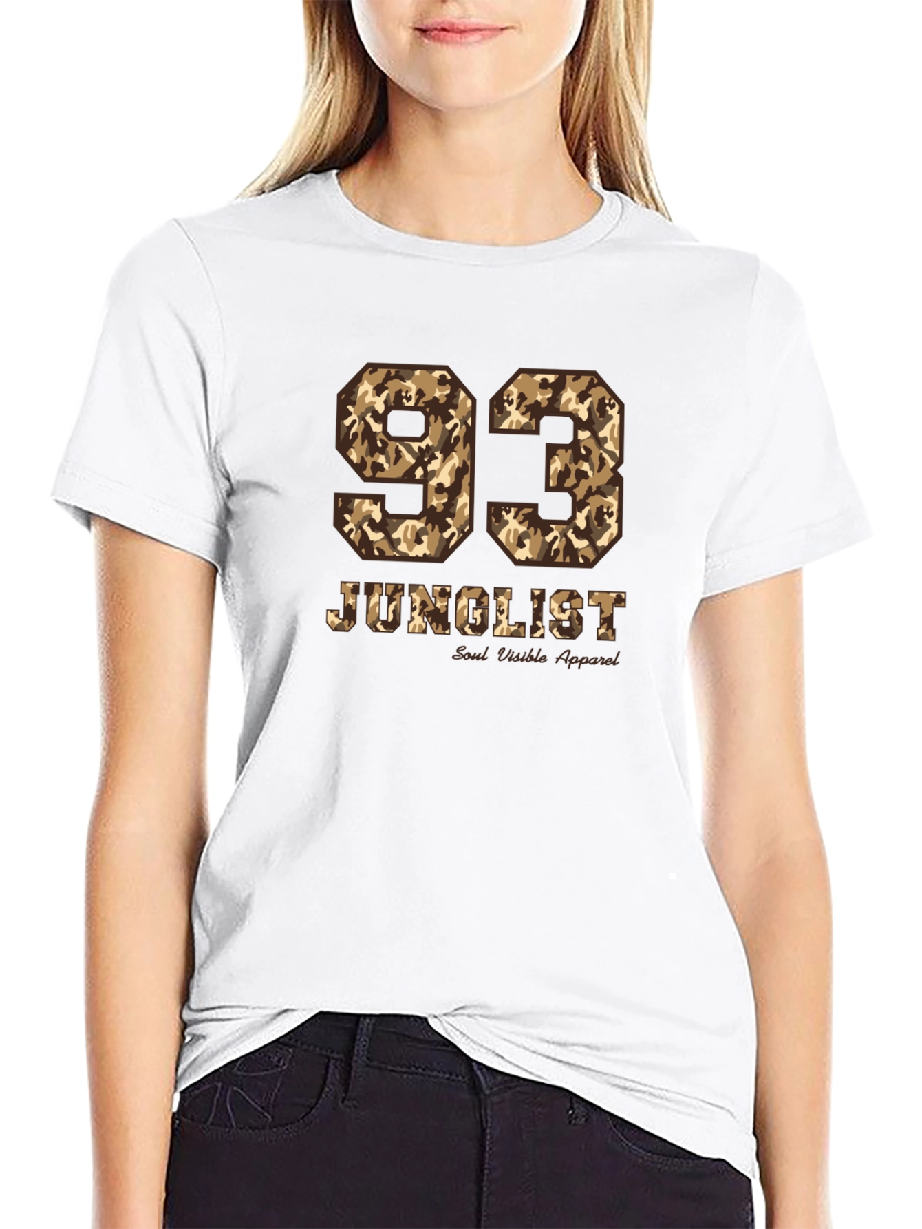 Junglist 93 Camo Print Black T-Shirt