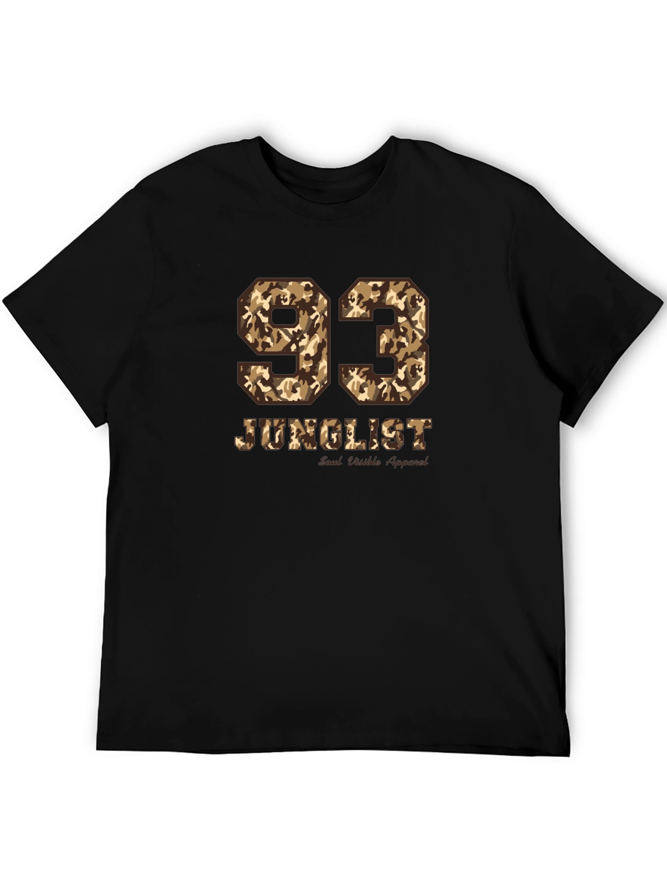 Junglist 93 Camo Print Black T-Shirt