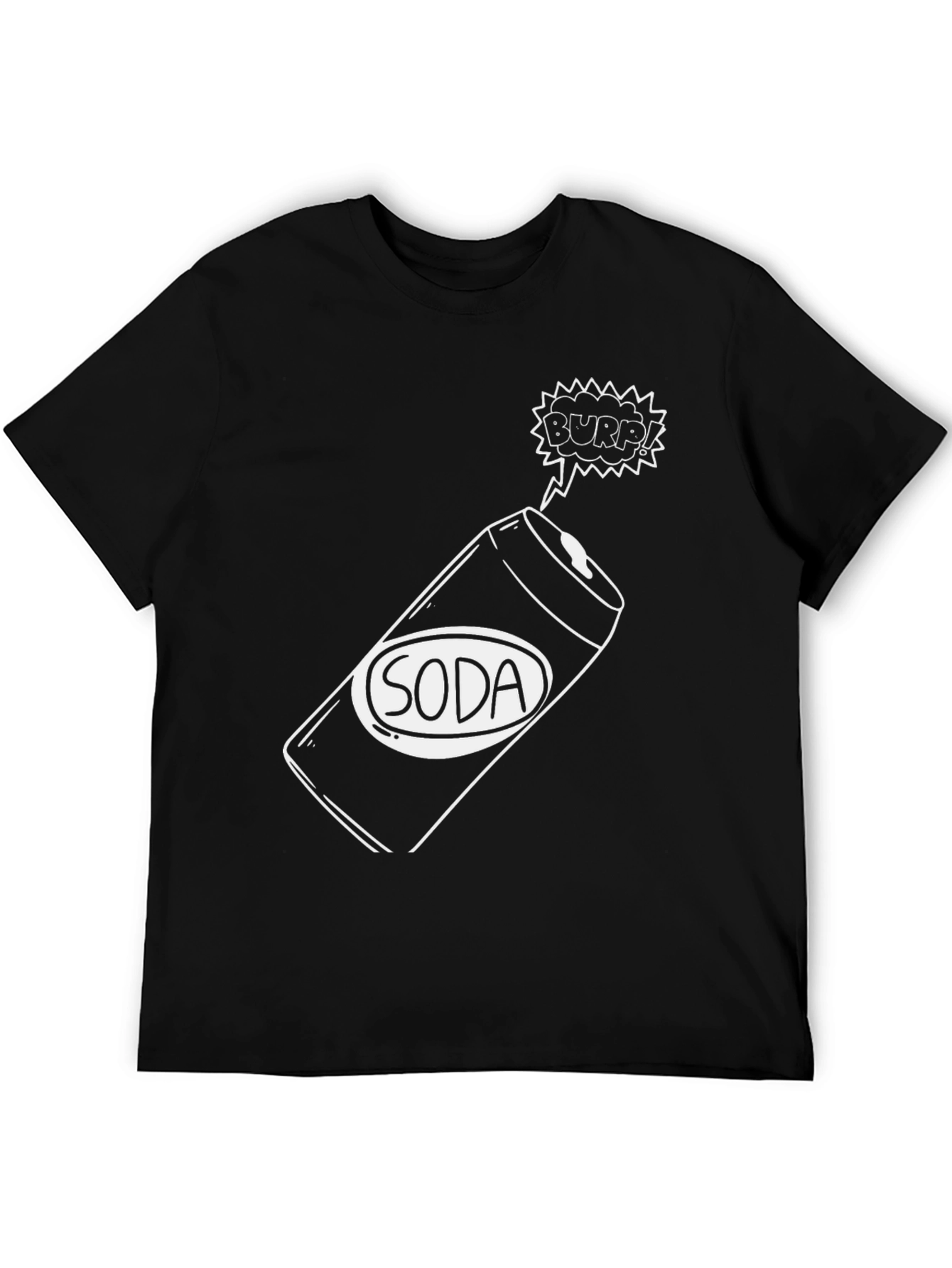 Soda Burp! Black Graphic Tee Shirt - Humor