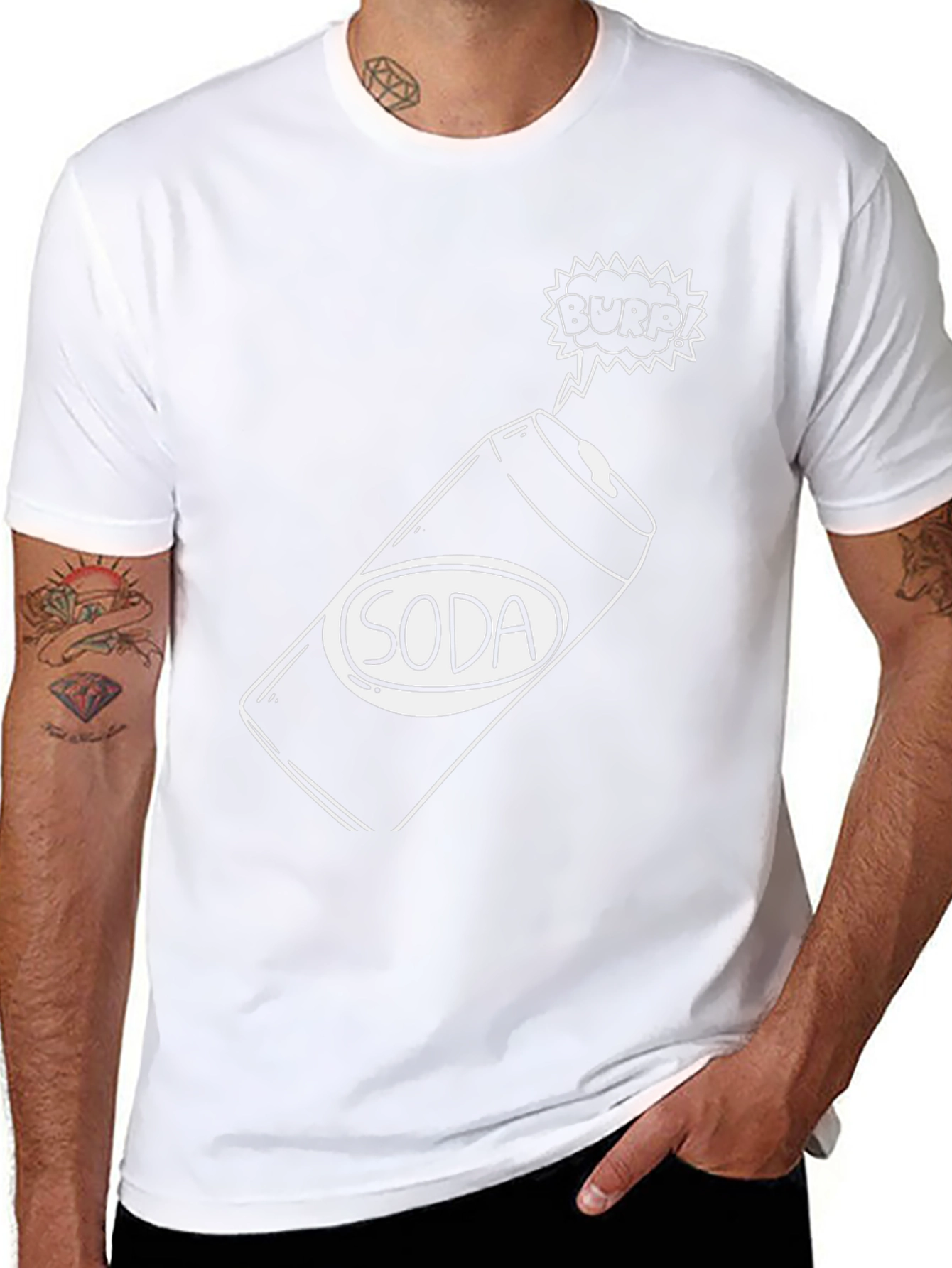 Soda Burp! Black Graphic Tee Shirt - Humor