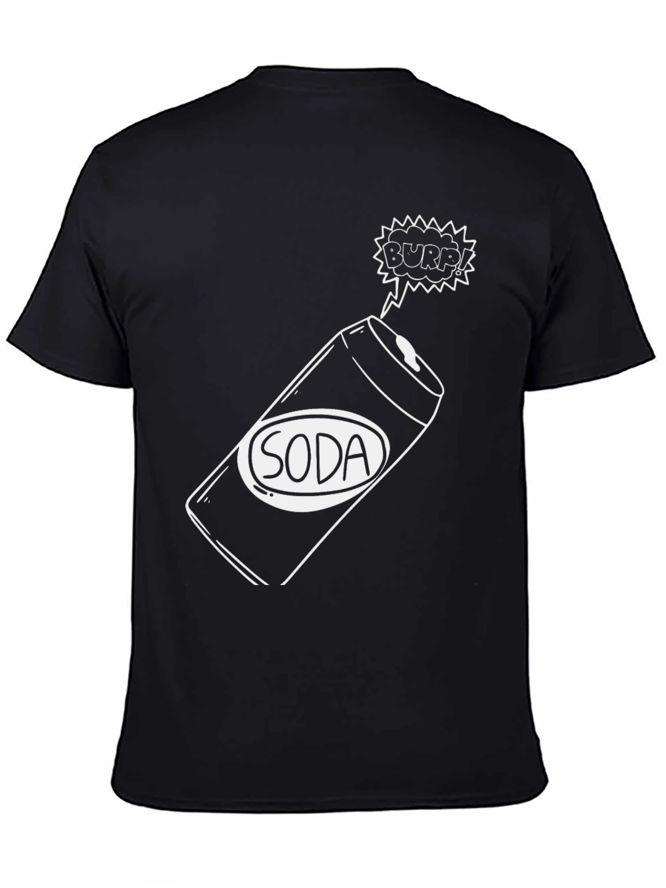 Soda Burp! Black Graphic Tee Shirt - Humor