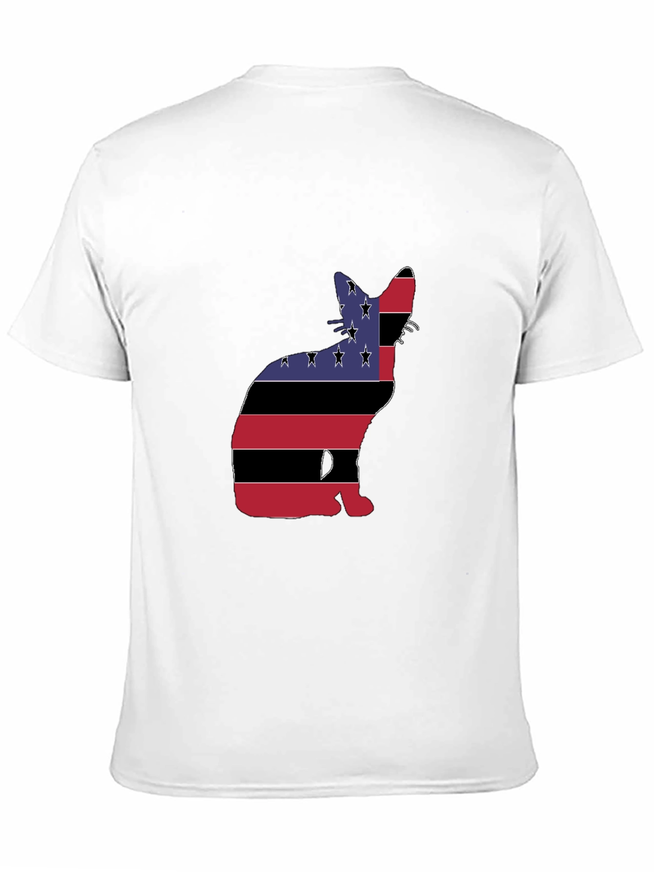 American Flag Cat Graphic Tee - Black
