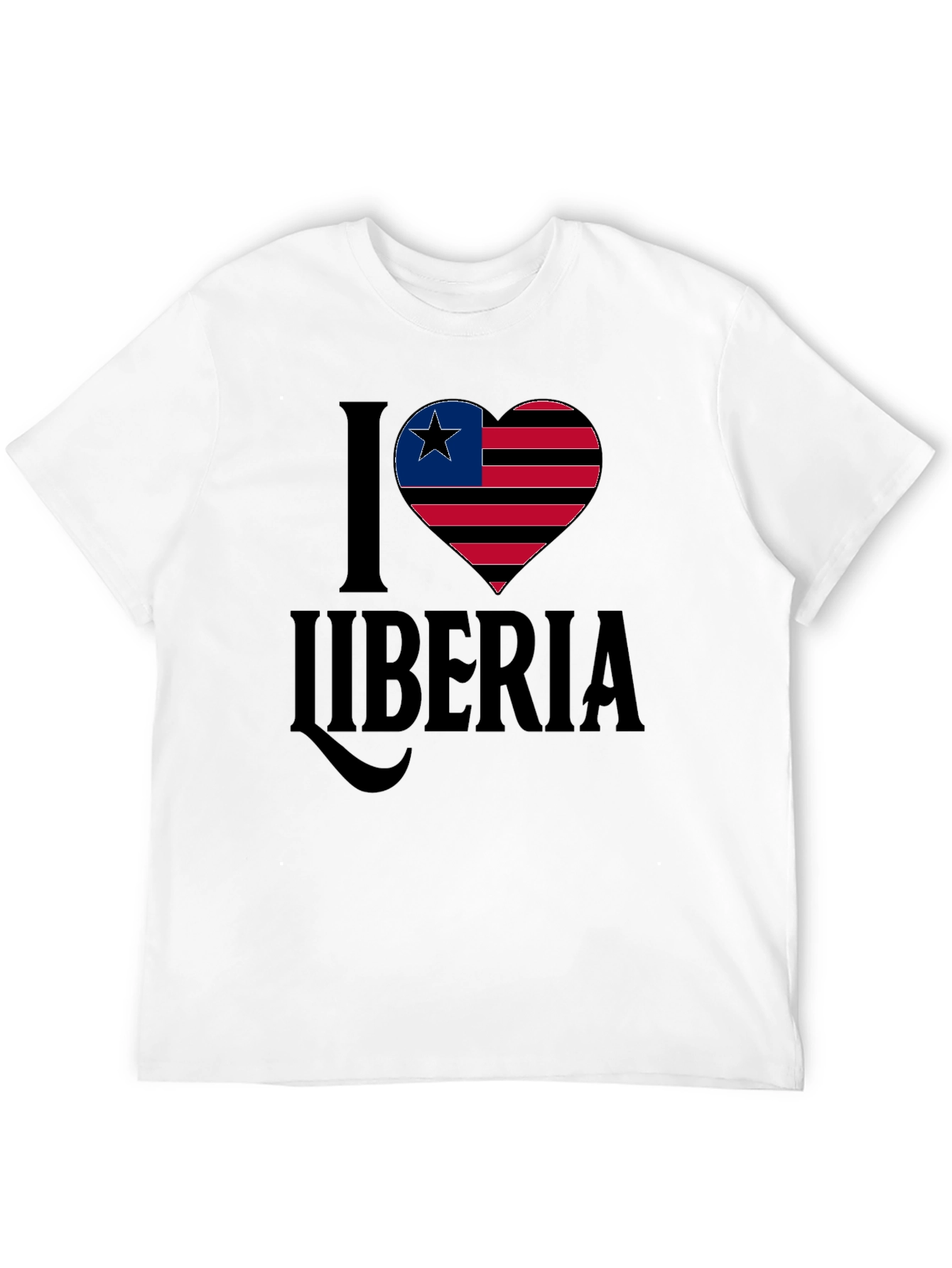 I Love Liberia T-Shirt Flag Heart Design