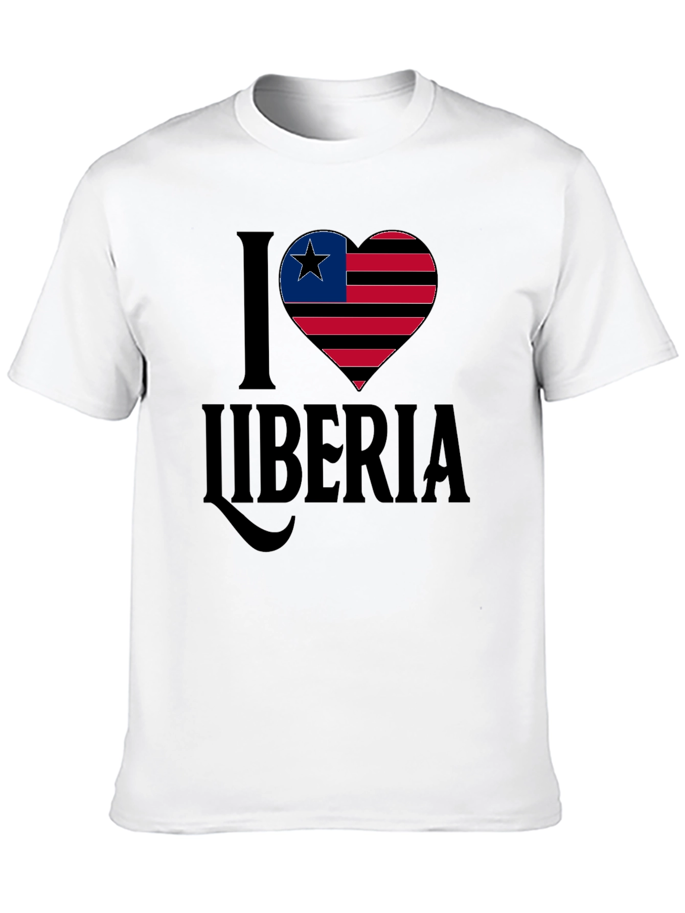 I Love Liberia T-Shirt Flag Heart Design