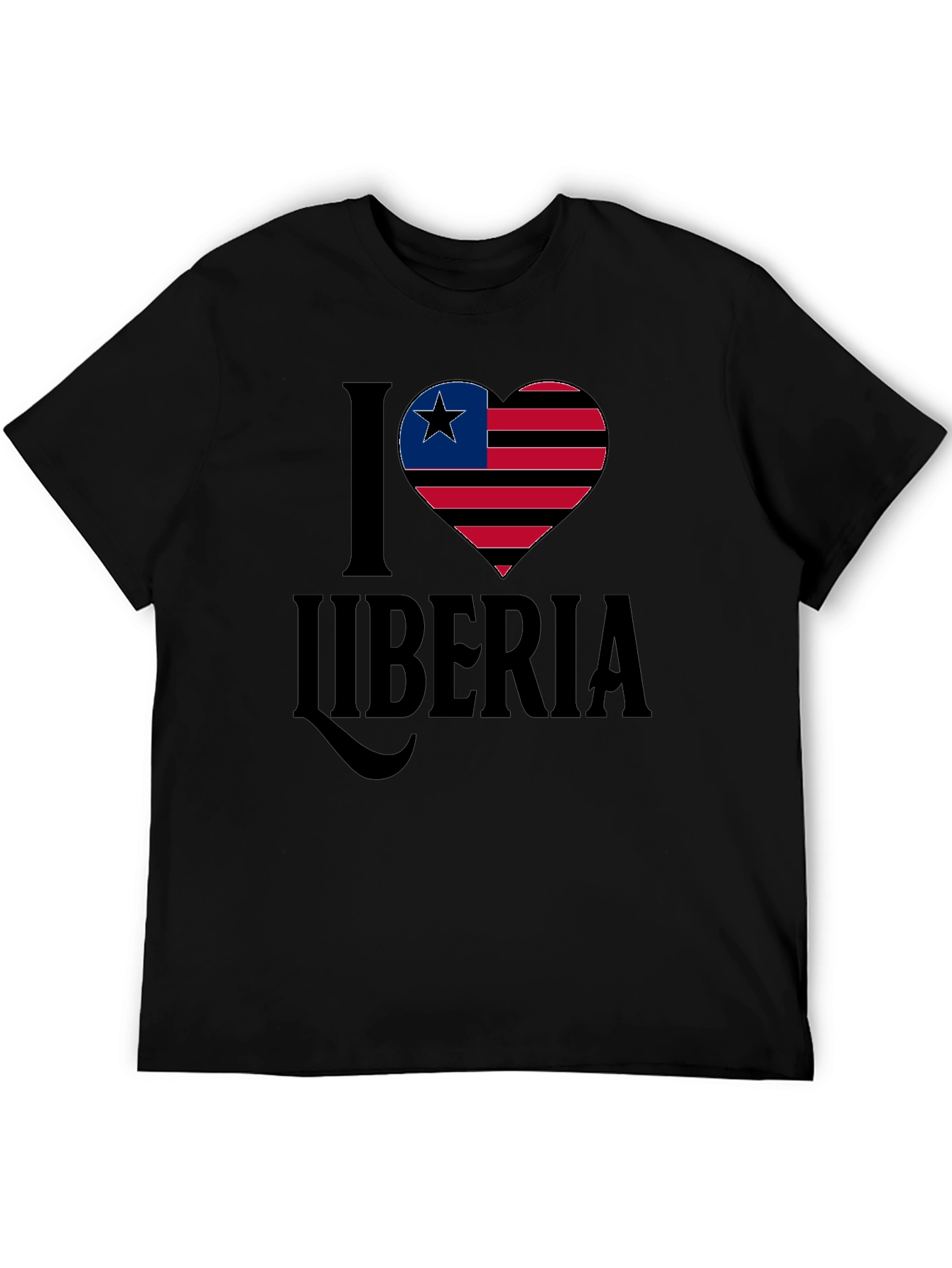 I Love Liberia T-Shirt Flag Heart Design