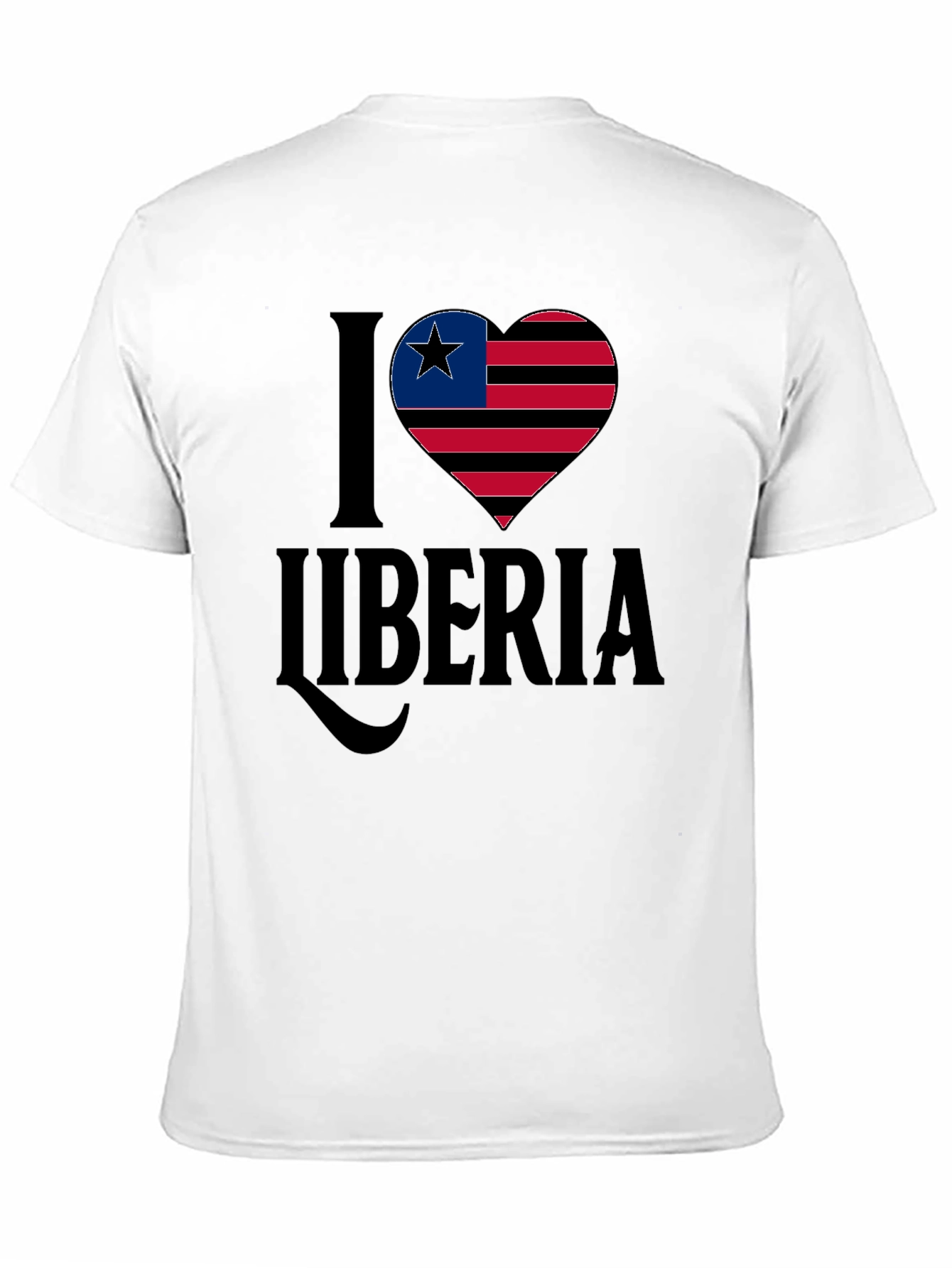 I Love Liberia T-Shirt Flag Heart Design