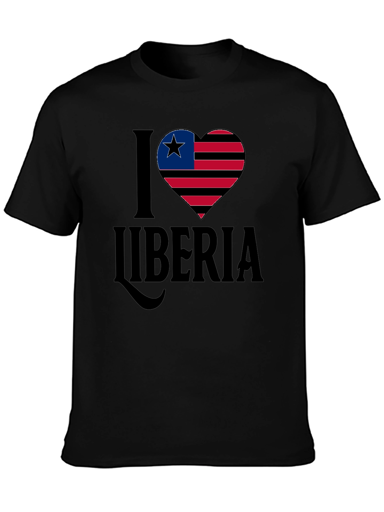 I Love Liberia T-Shirt Flag Heart Design