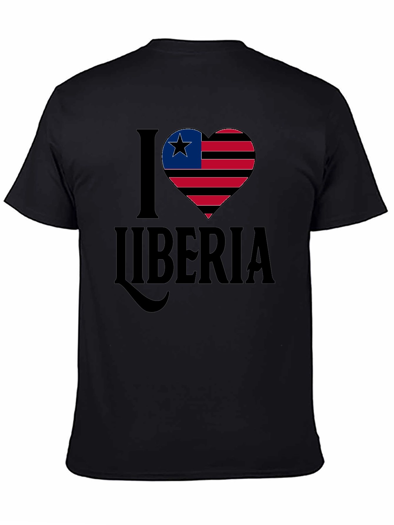 I Love Liberia T-Shirt Flag Heart Design