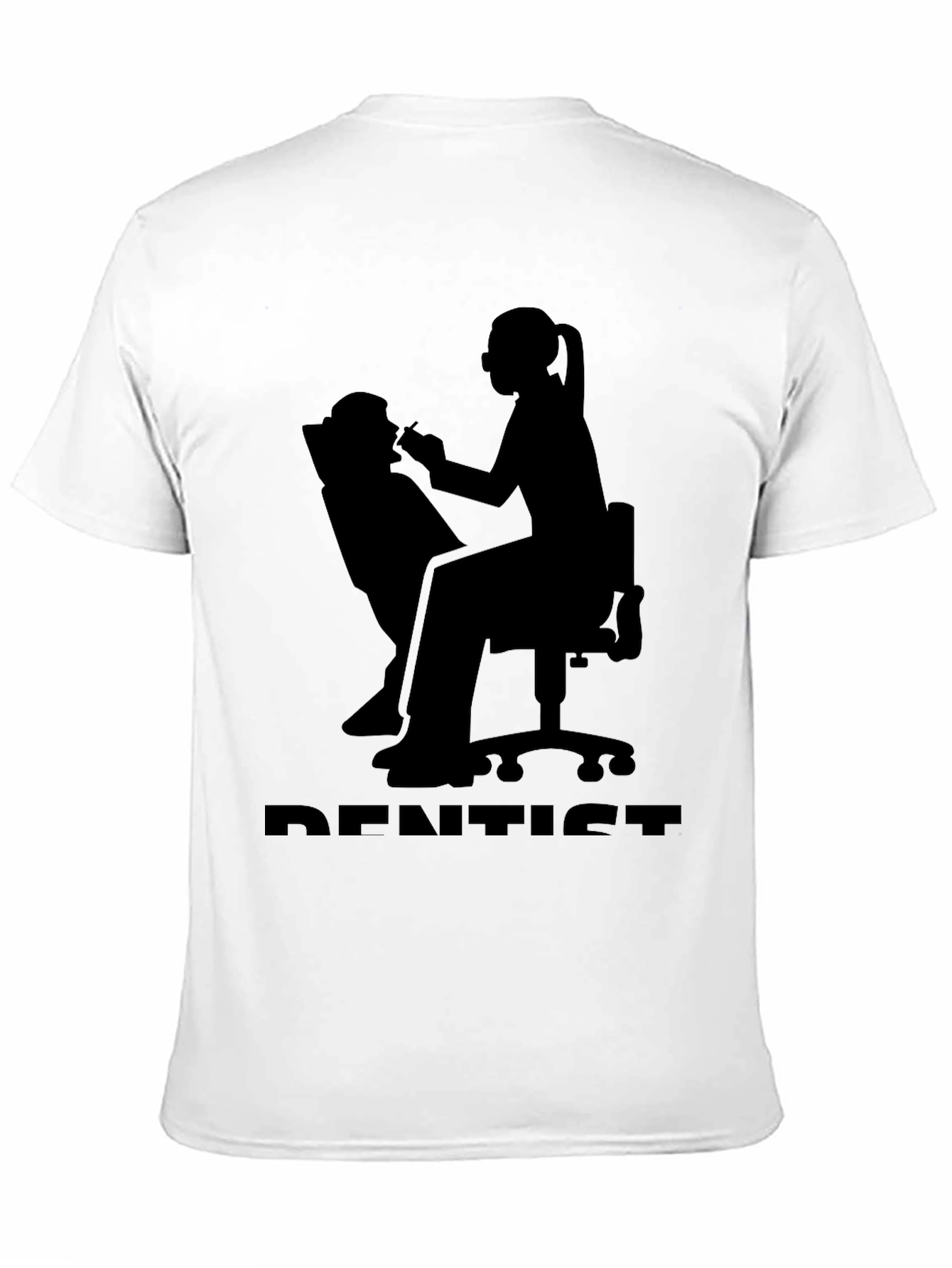 Dentist Silhouette Graphic T-Shirt - Black Cotton Tee