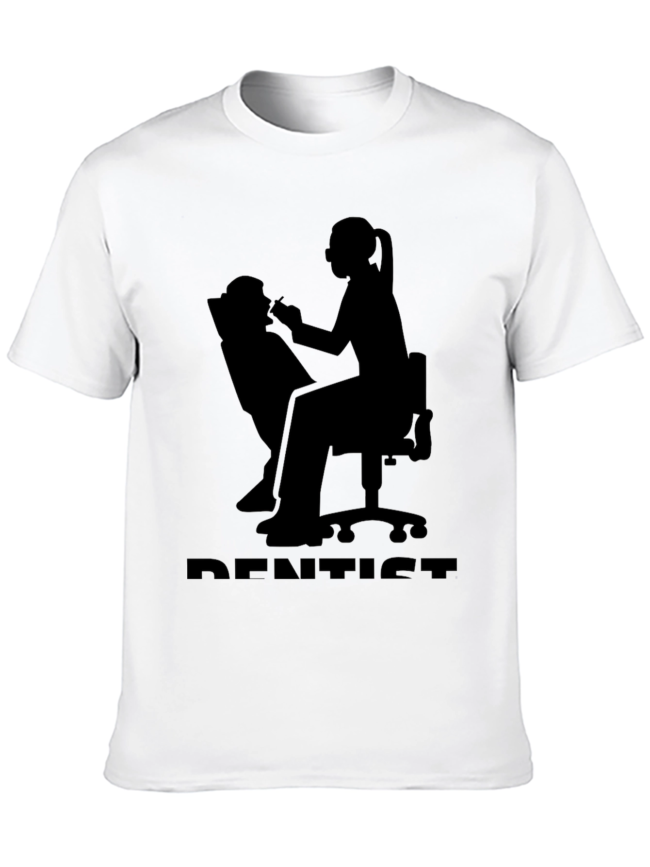 Dentist Silhouette Graphic T-Shirt - Black Cotton Tee
