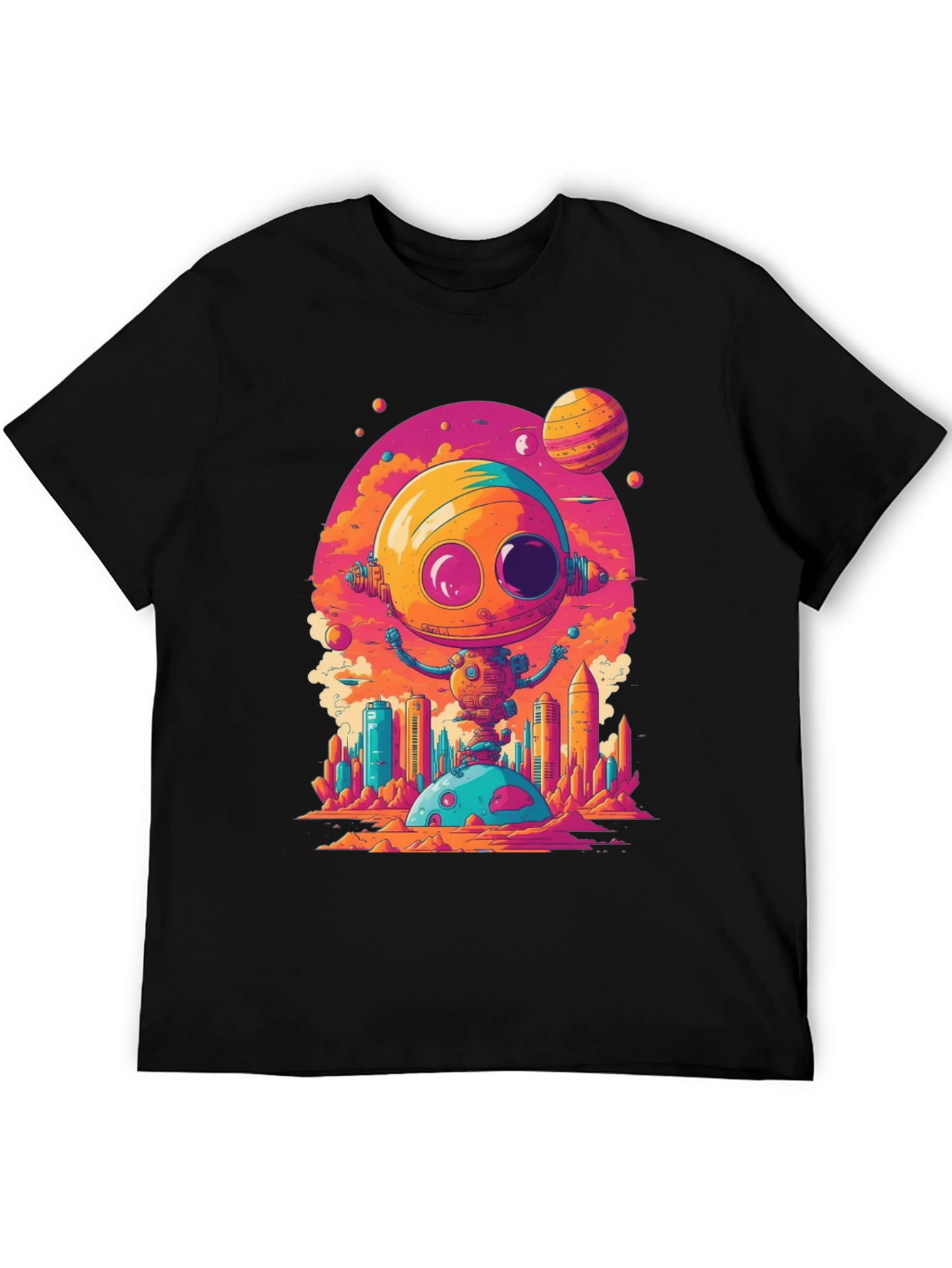 Sci-Fi Robot T-Shirt - Retro Space Design