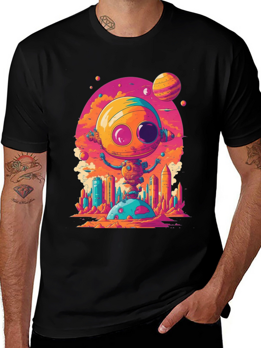Sci-Fi Robot T-Shirt - Retro Space Design