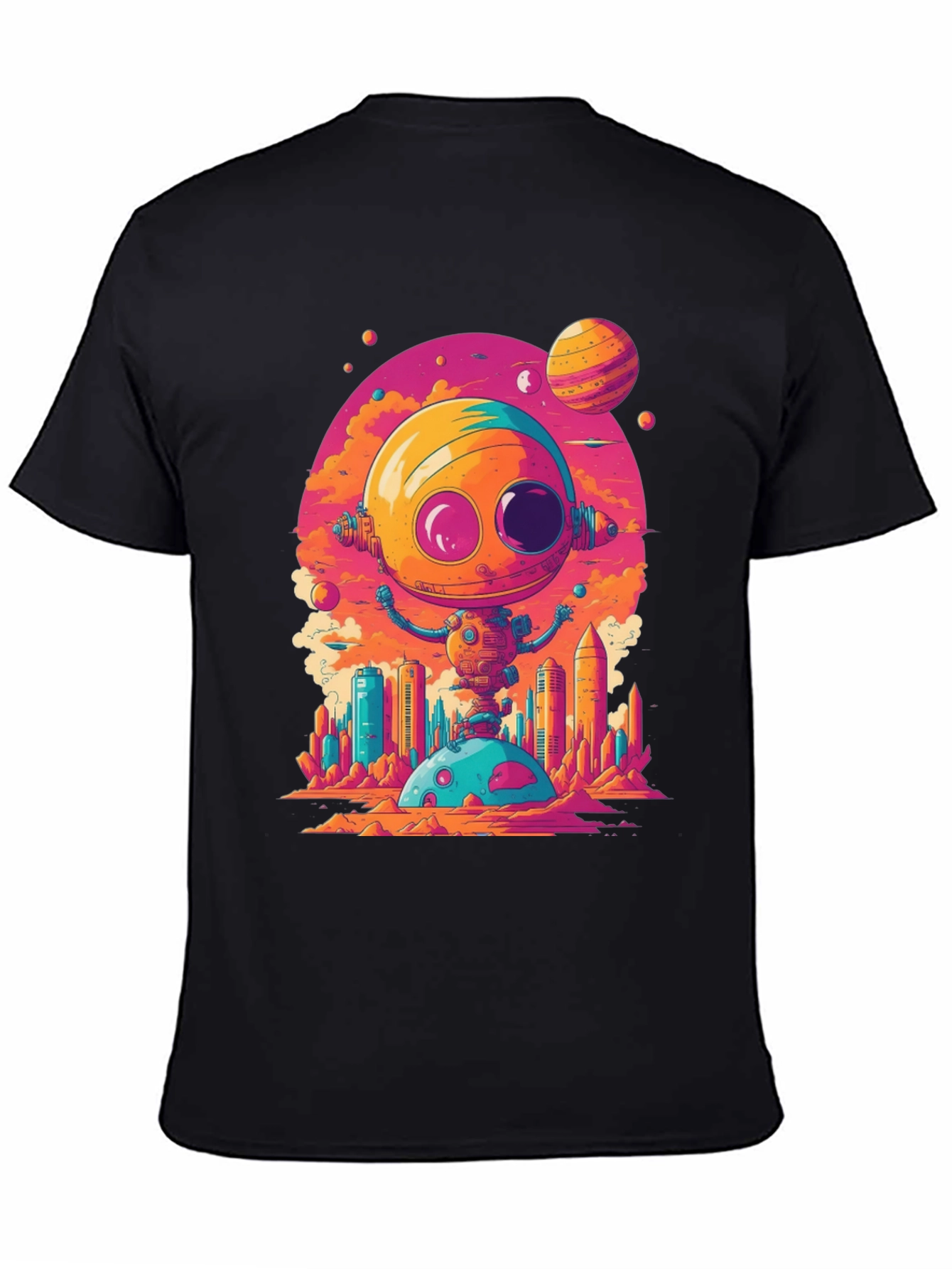 Sci-Fi Robot T-Shirt - Retro Space Design