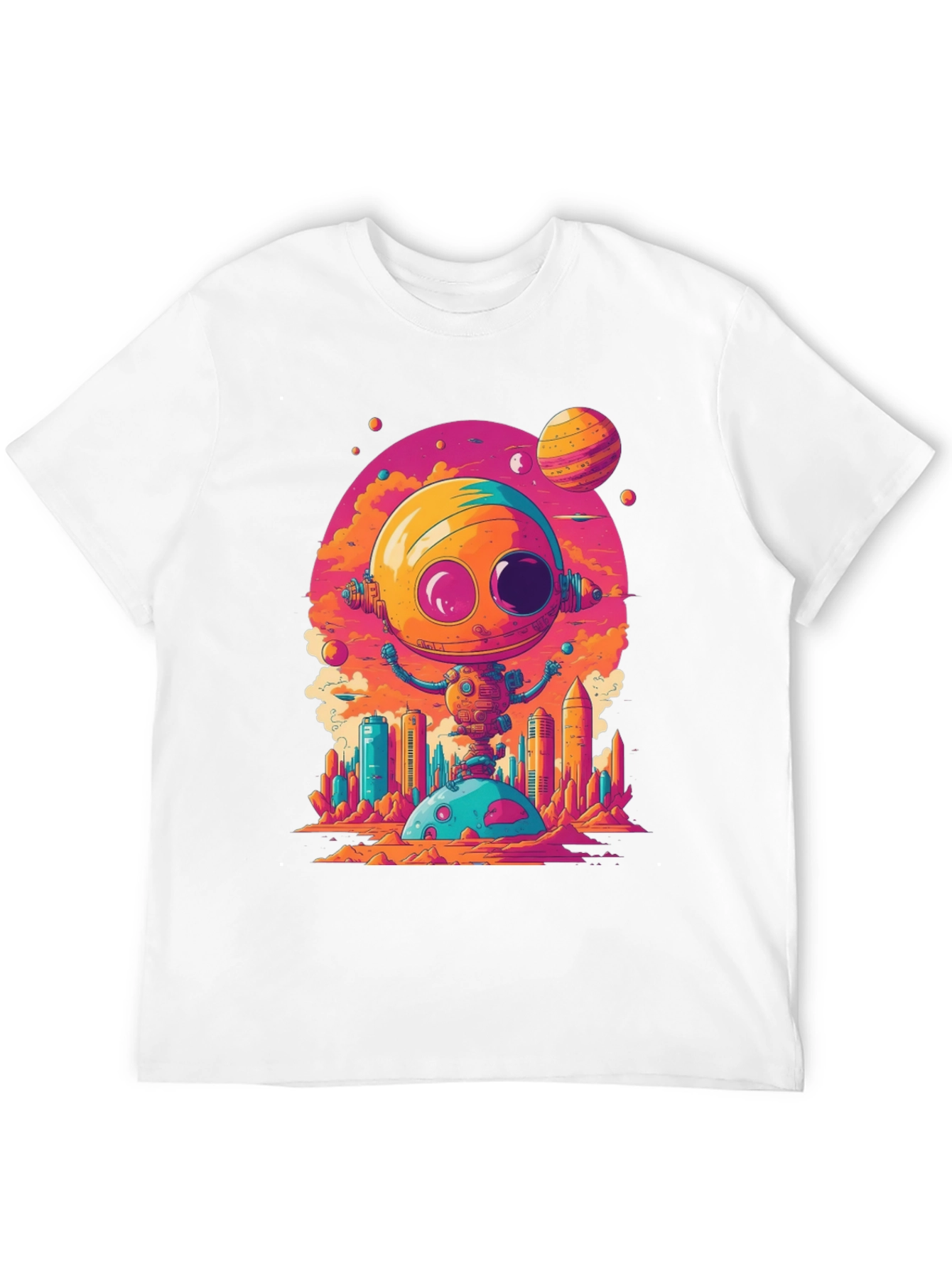 Sci-Fi Robot T-Shirt - Retro Space Design
