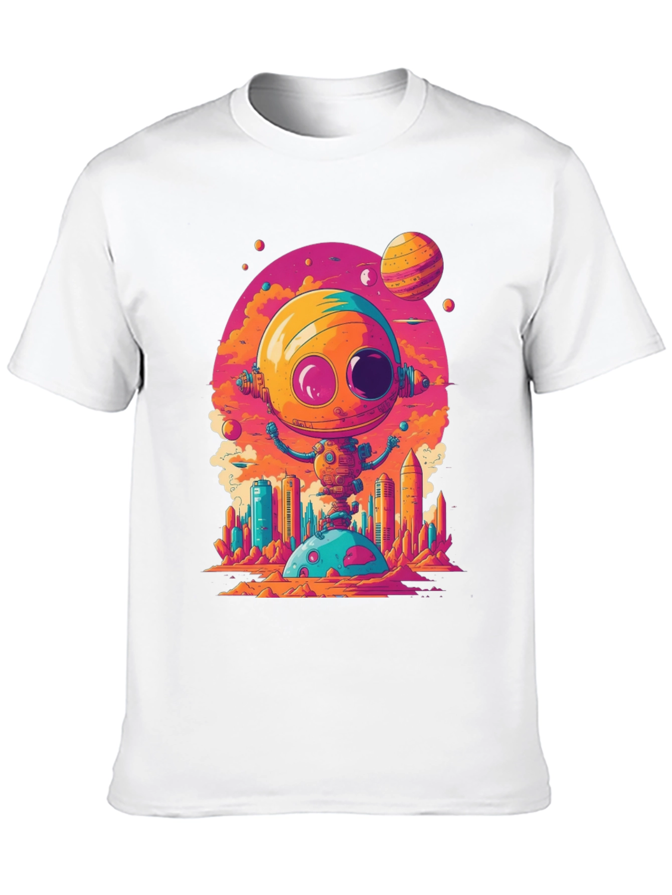 Sci-Fi Robot T-Shirt - Retro Space Design