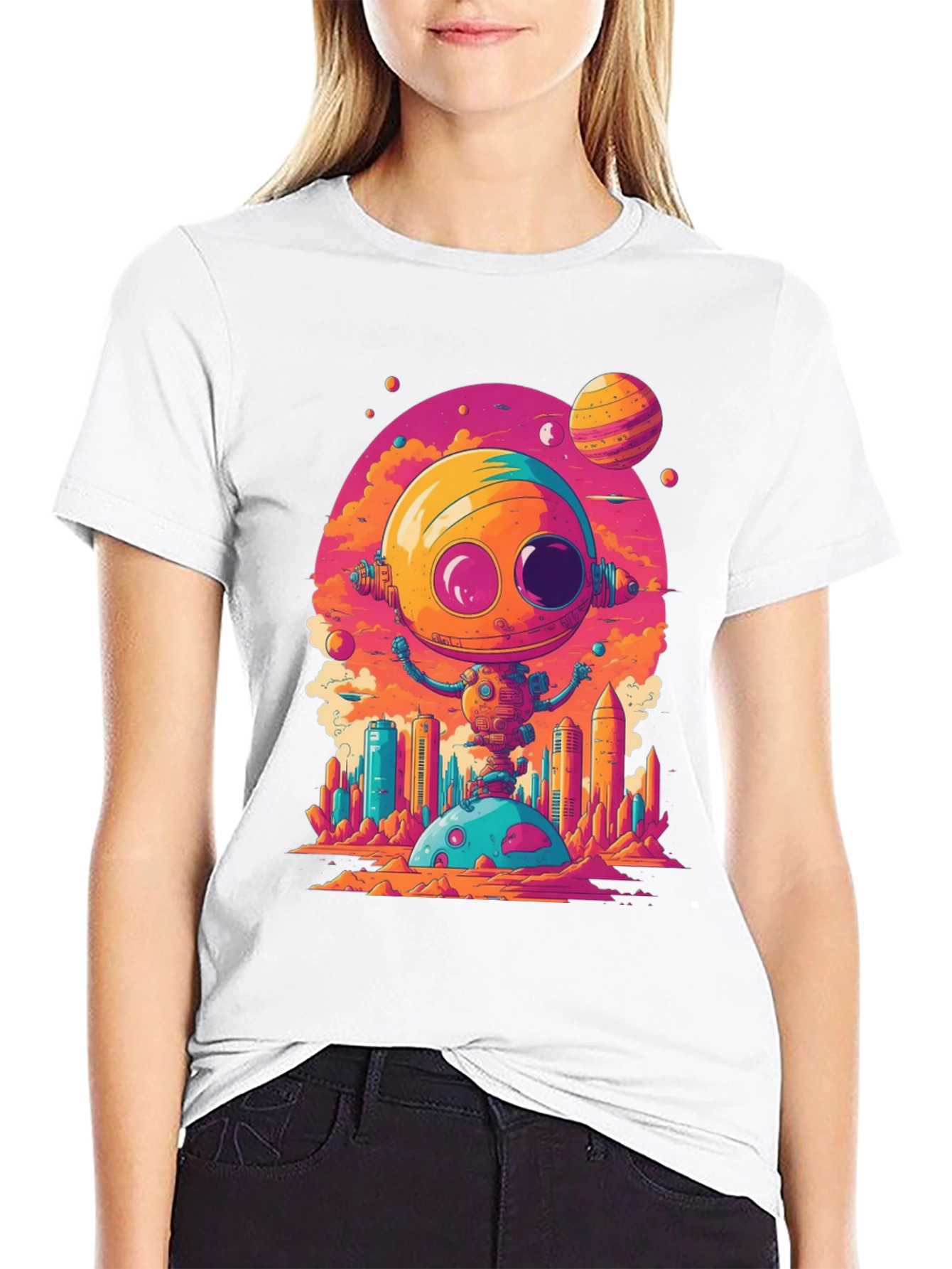 Sci-Fi Robot T-Shirt - Retro Space Design