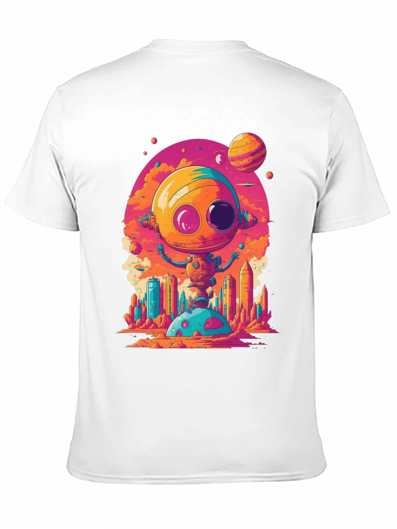 Sci-Fi Robot T-Shirt - Retro Space Design