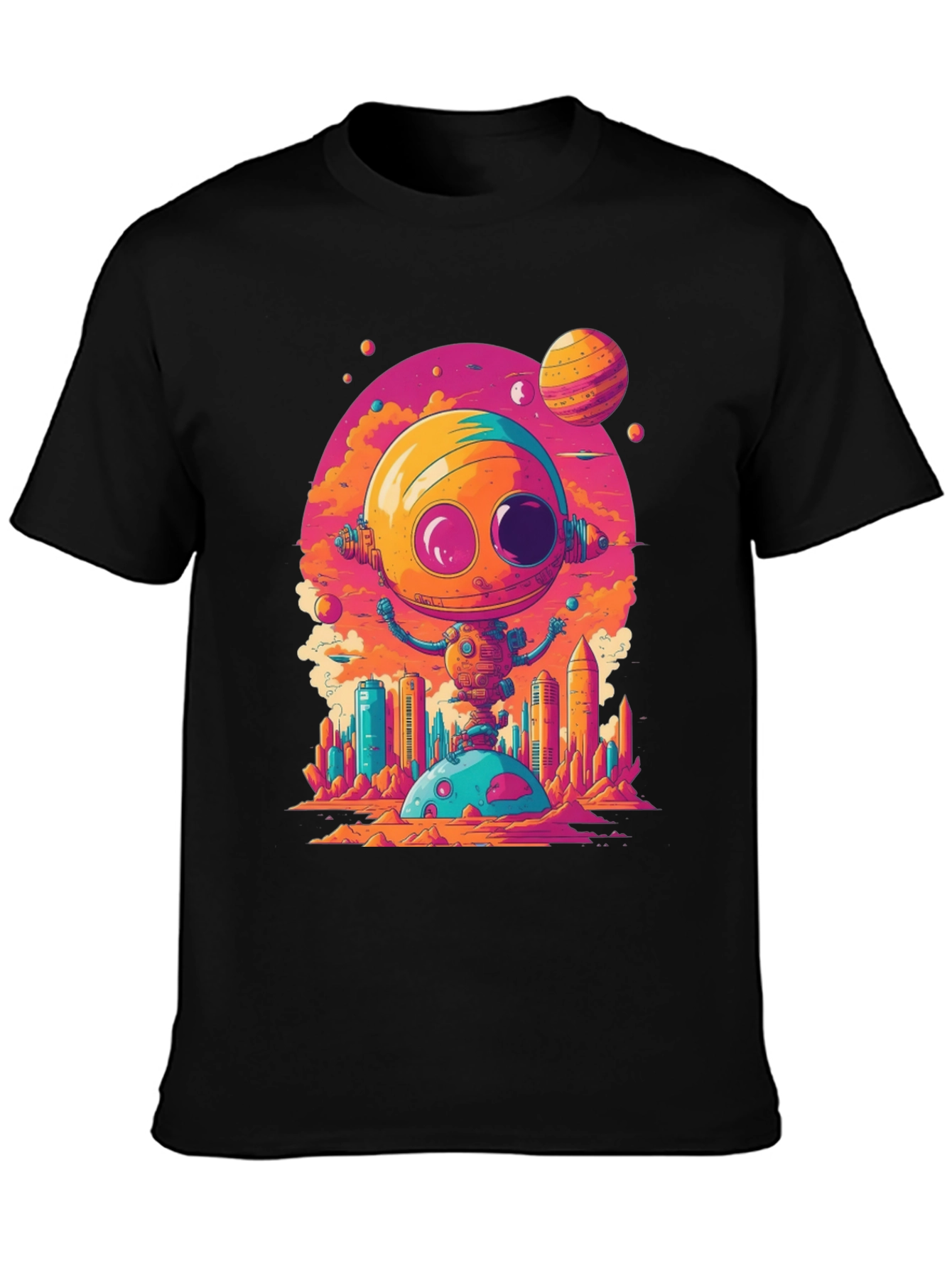 Sci-Fi Robot T-Shirt - Retro Space Design